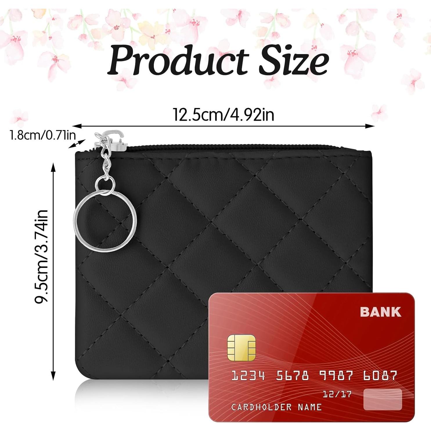 Monedero Mini con Cremallera Ymapinc Negro PU 12.5x9.5cm