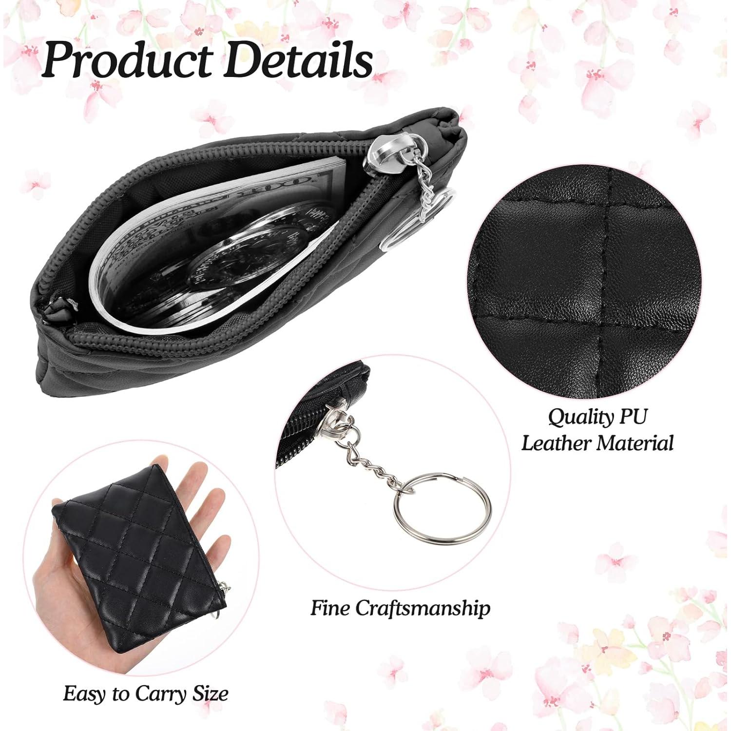 Monedero Mini con Cremallera Ymapinc Negro PU 12.5x9.5cm