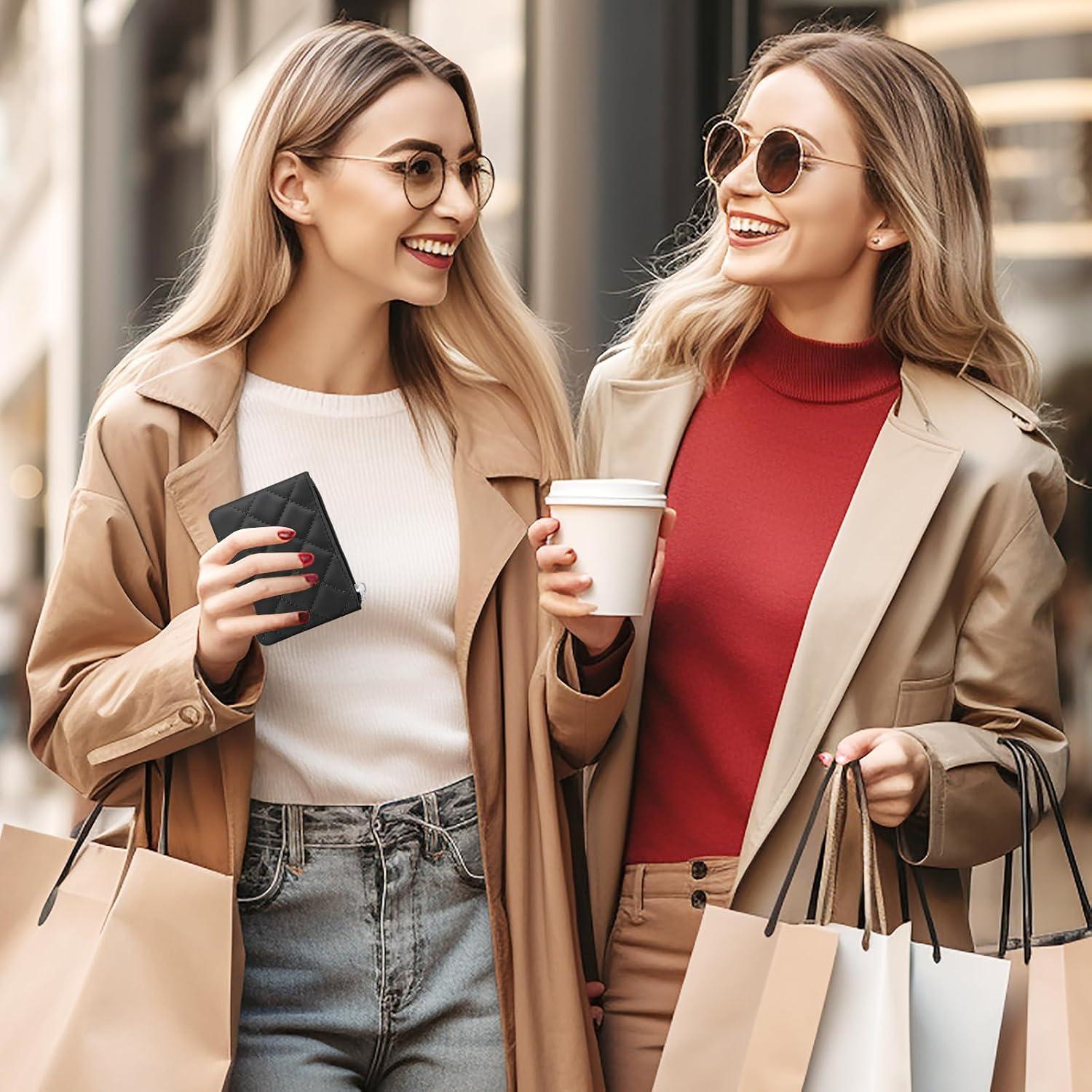 Monedero Mini con Cremallera Ymapinc Negro PU 12.5x9.5cm