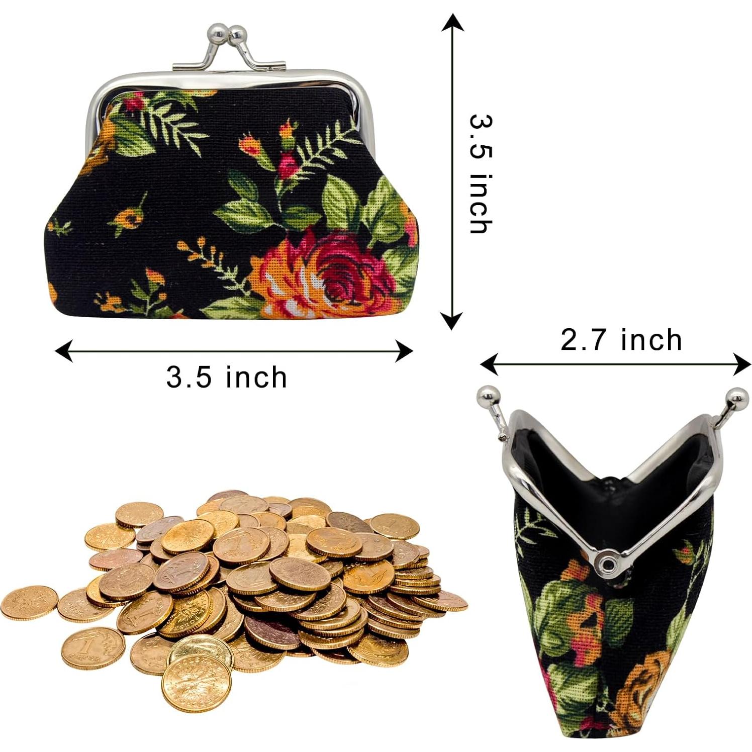 Monedero Mini de Lona WisePoint con Cierre de Beso - Negro y Blanco