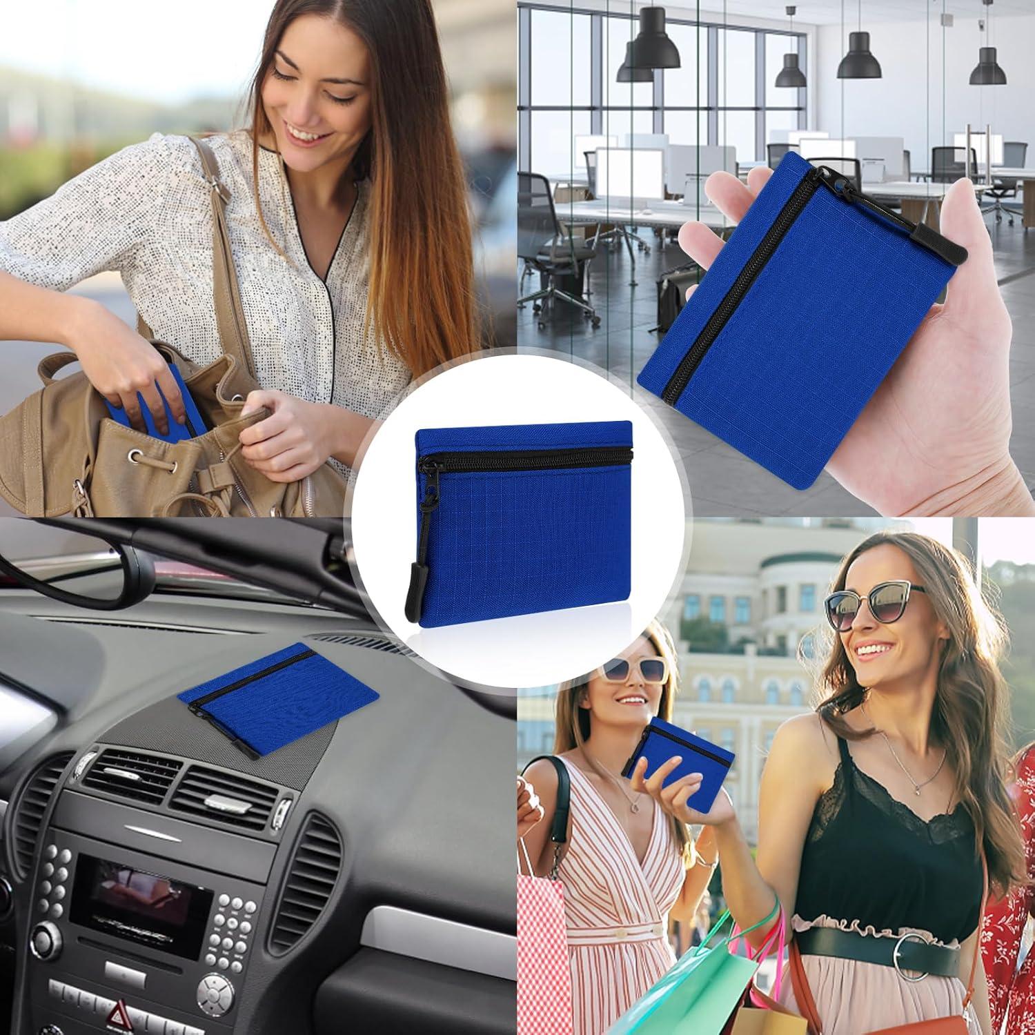 Mini Monedero de Lona Andibro Azul 11x8cm a Prueba de Agua