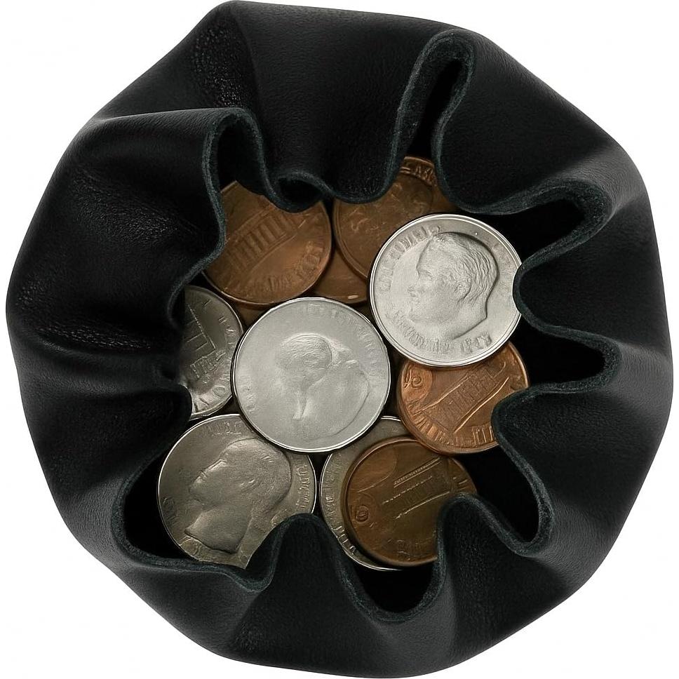 Monedero de Cuero Genuino Marshal Negro para Hombre