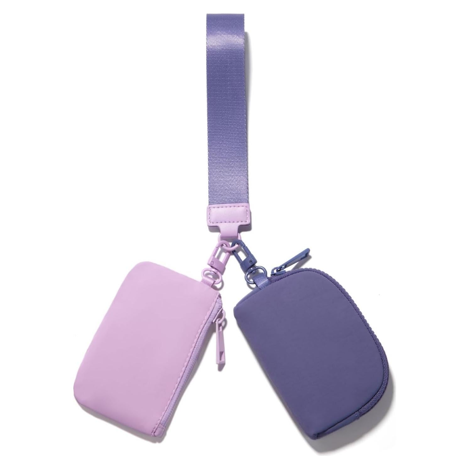 Mini Monedero de Llave Viverte Doble Bolsa Lavanda y Púrpura