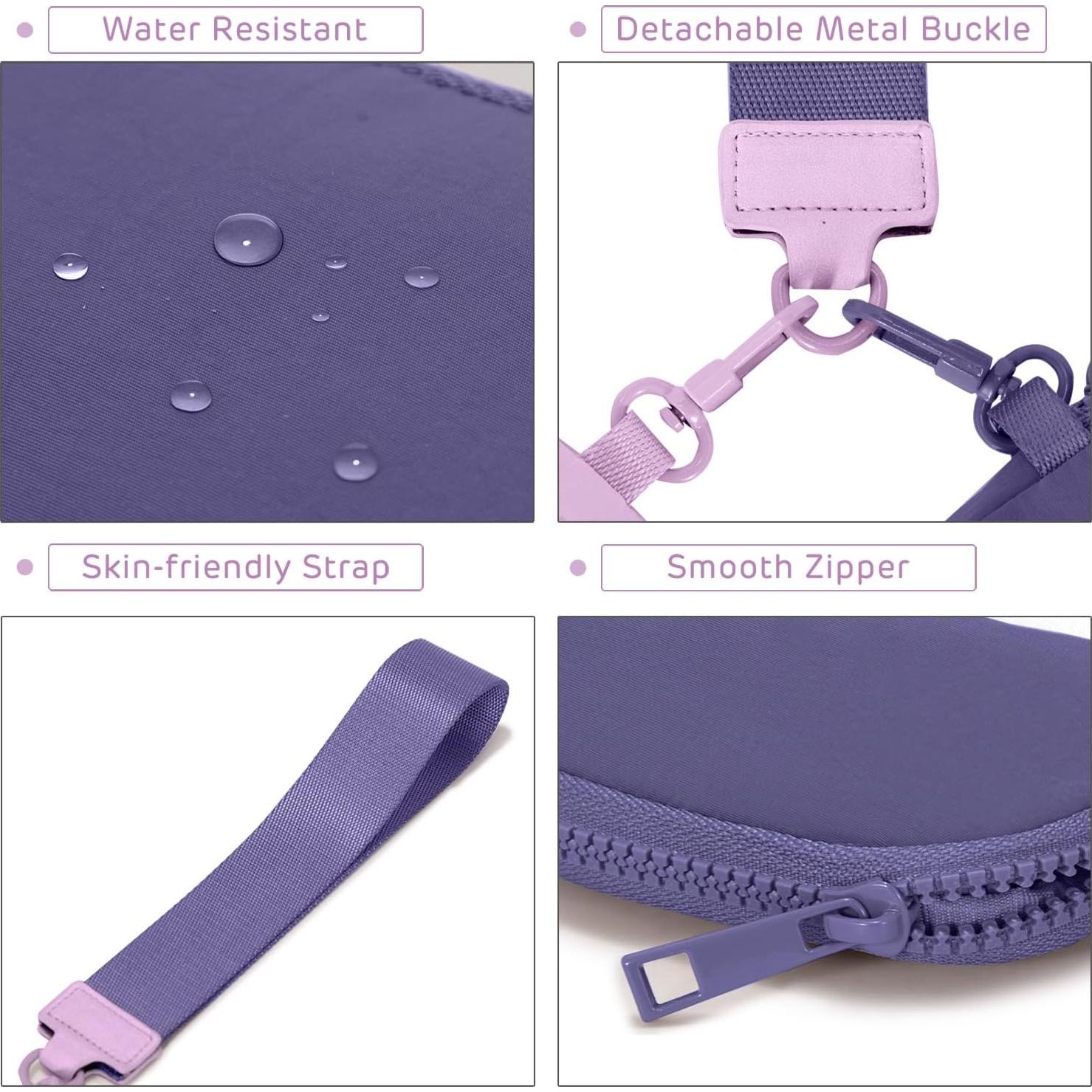 Mini Monedero de Llave Viverte Doble Bolsa Lavanda y Púrpura