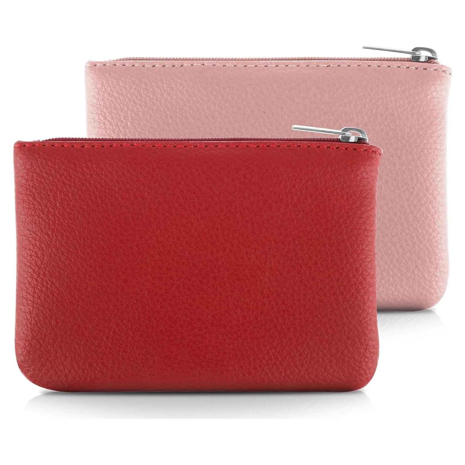 Monedero Mini PU Simarro 2 Pcs Rosa y Rojo Organizador