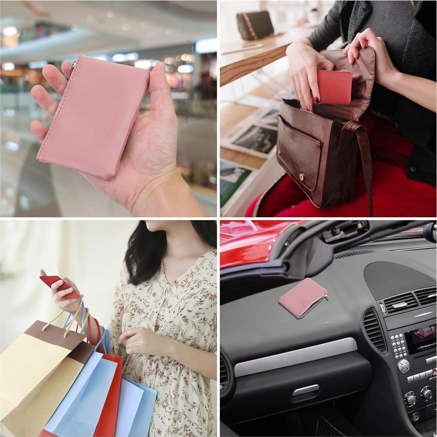 Monedero Mini PU Simarro 2 Pcs Rosa y Rojo Organizador