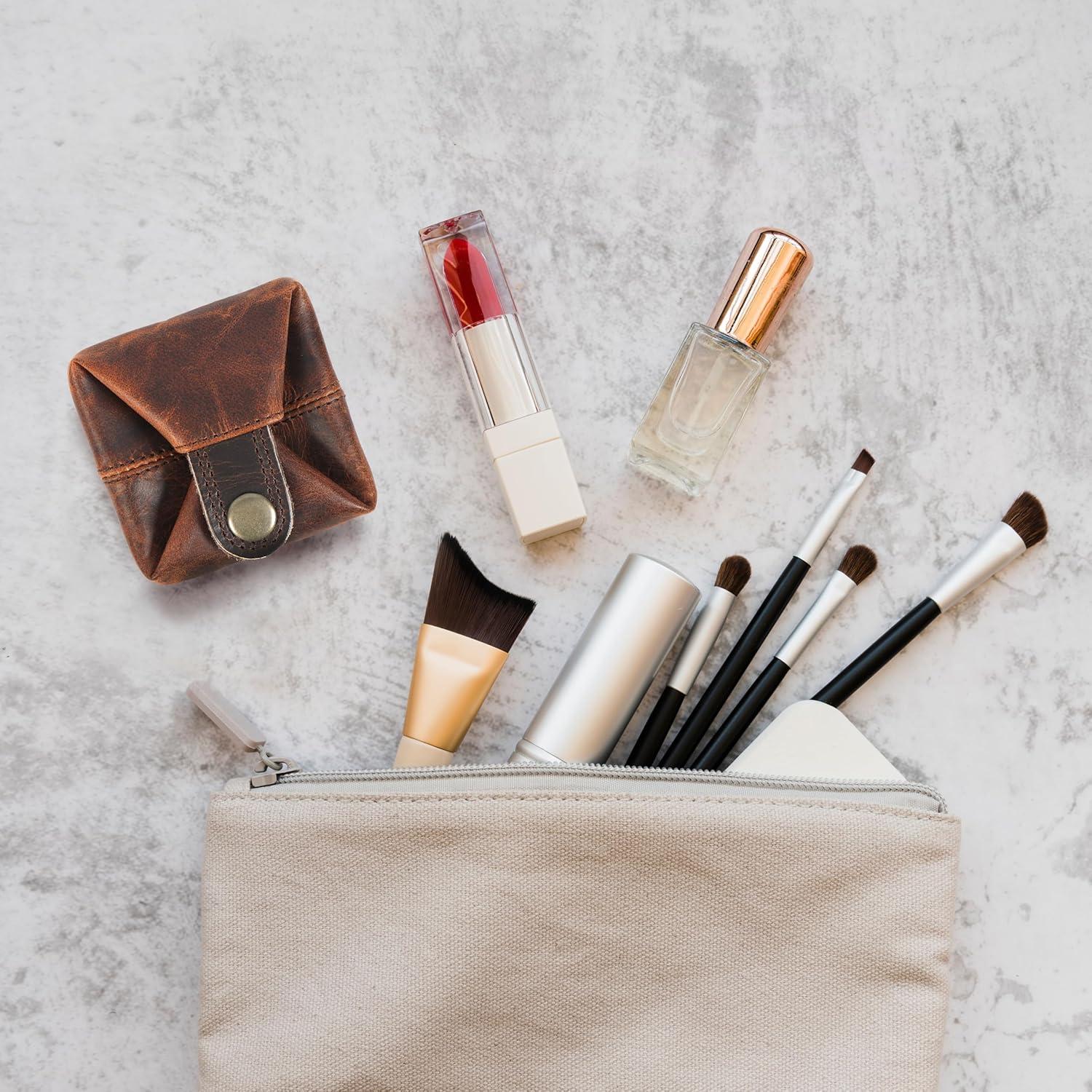 Monedero de Cuero FINE TOUCH LEATHERS Marrón Compacto Unisex