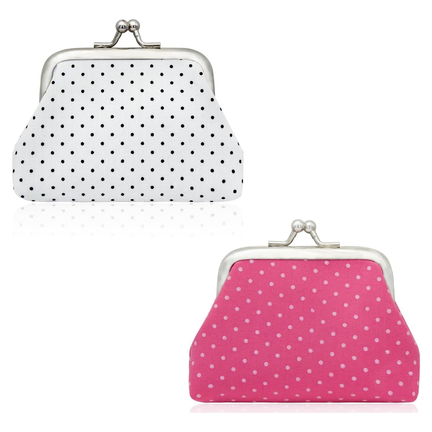 Monedero Compacto AfitLulu Set de 2 Mujeres Blanco y Rosa