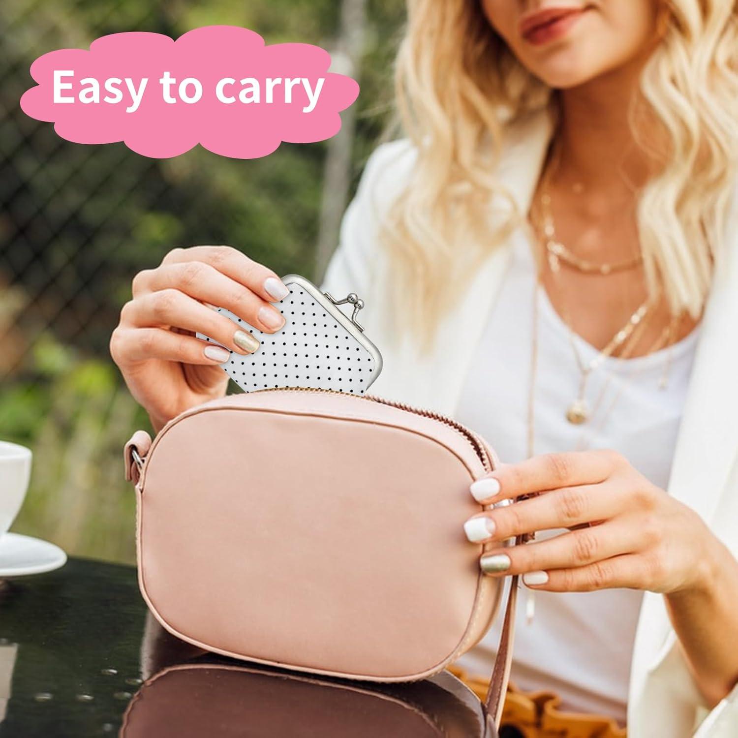 Monedero Compacto AfitLulu Set de 2 Mujeres Blanco y Rosa