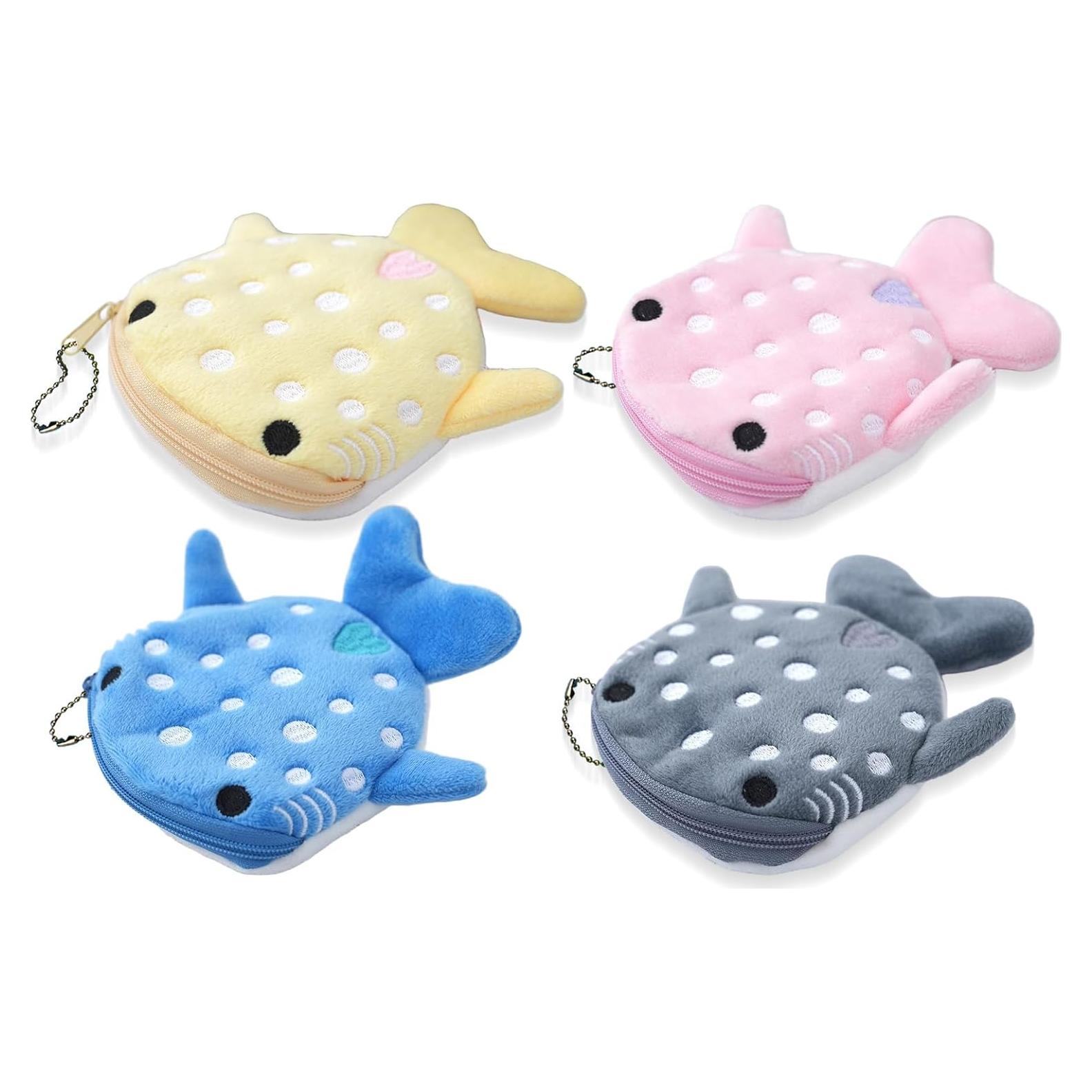 Monedero Kawaii Tiburón Ballena SCORYULE 4PCS Práctico