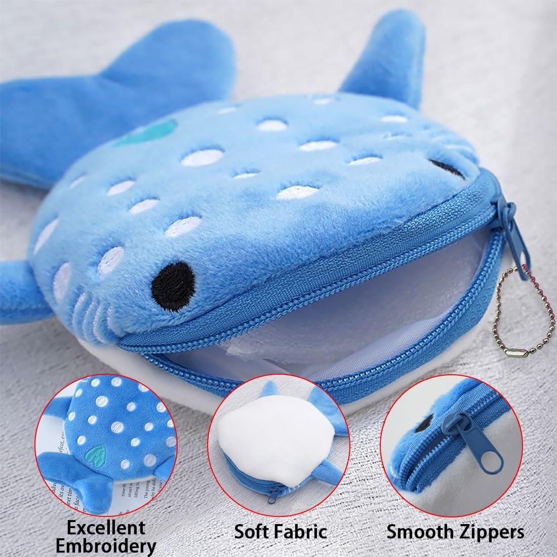 Monedero Kawaii Tiburón Ballena SCORYULE 4PCS Práctico