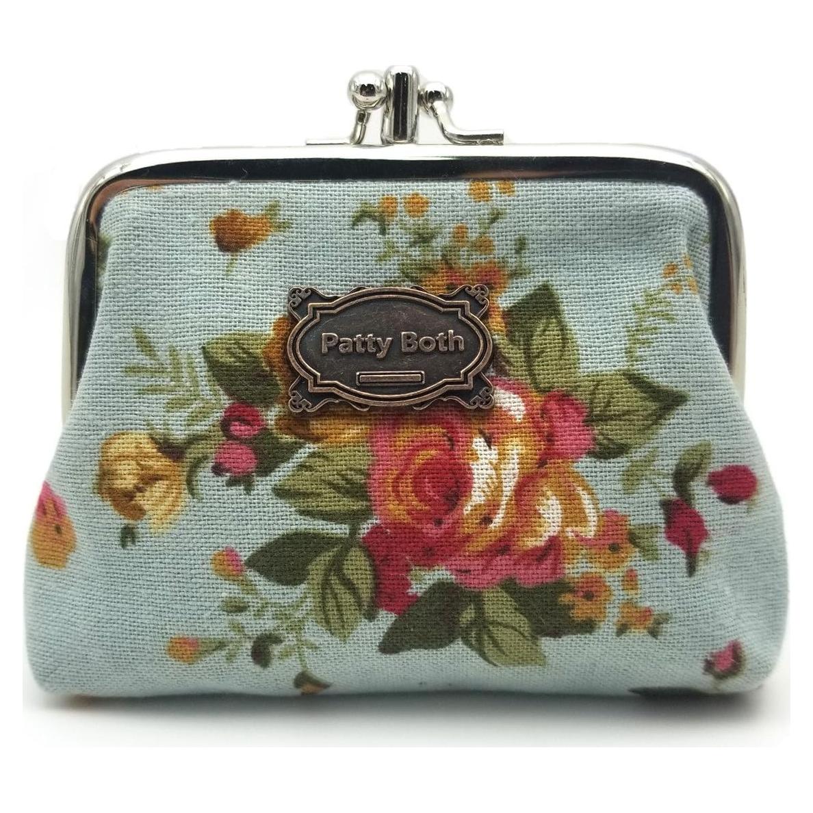 Monedero Clásico Floral Patty Both - Lona Alta Calidad 8.9x7.1cm