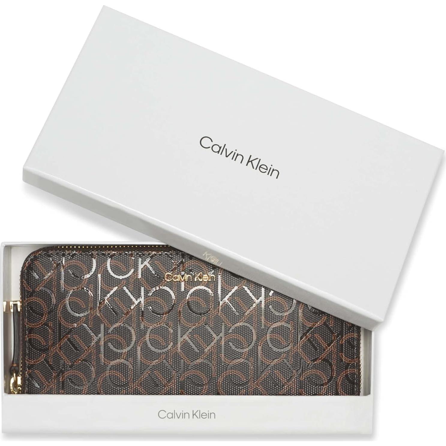 Cartera Continental Saffiano Calvin Klein Marrón 24.6x14.2cm