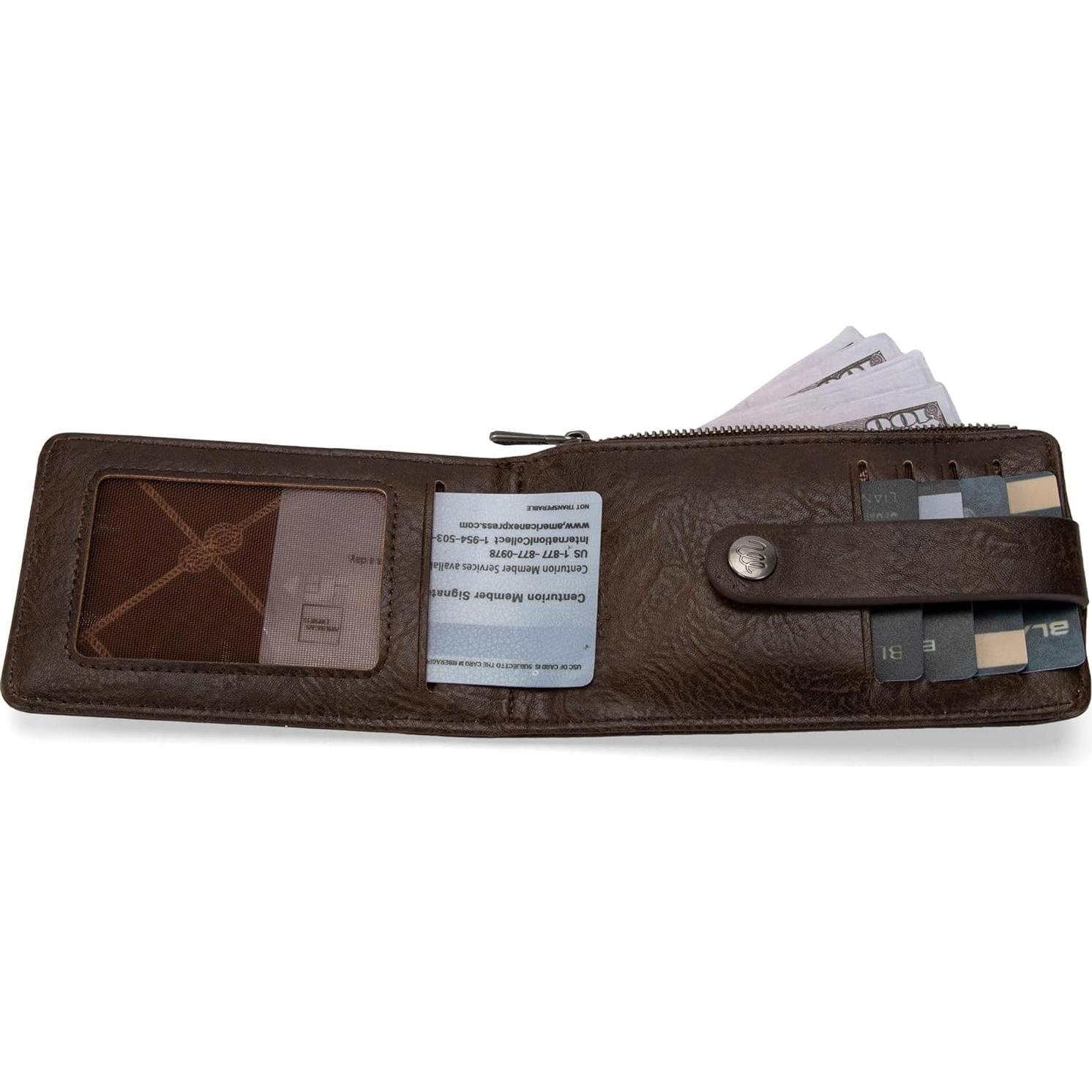 Billetera Bifold Wrangler para Mujeres Marrón Oscuro Slim