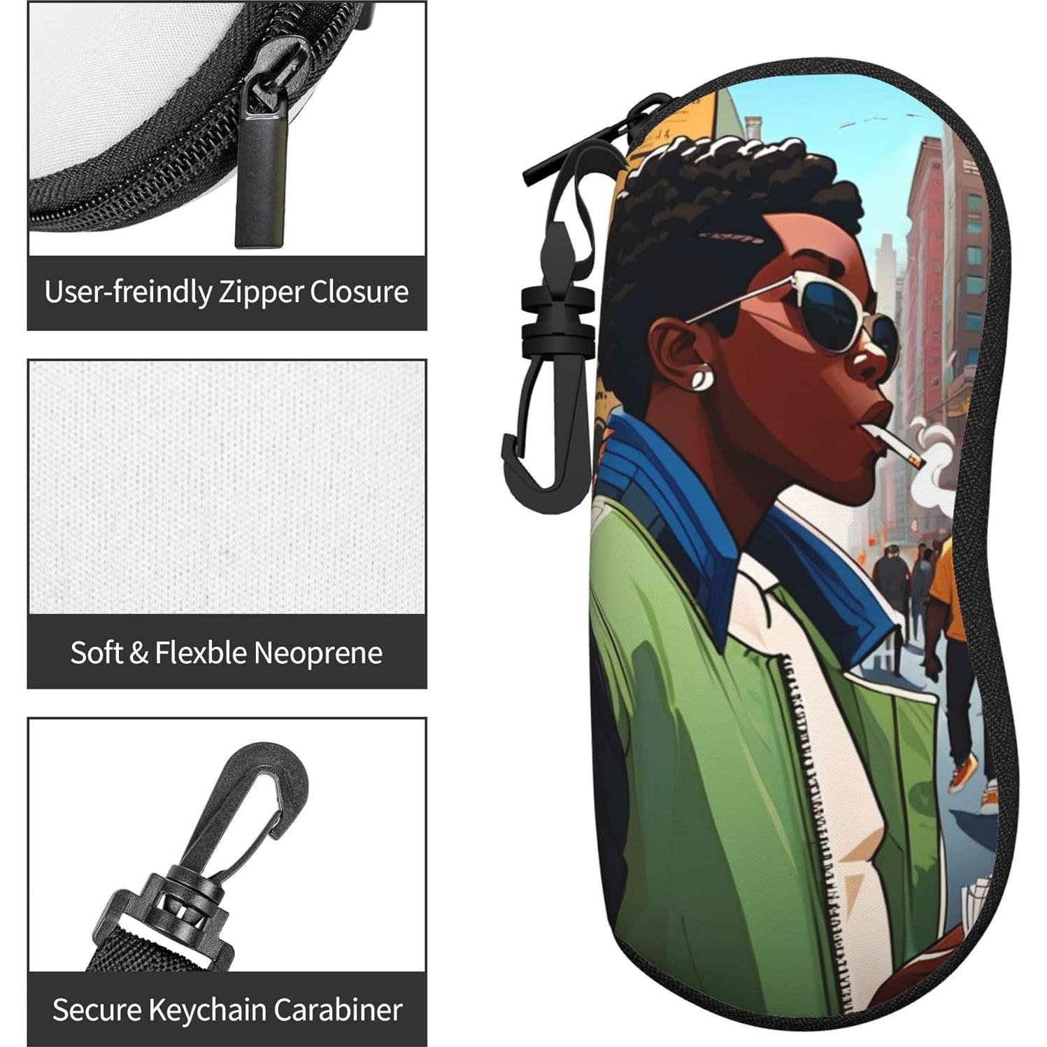 Funda de Gafas de Cuero Premium Unisex con Cierre Seguro