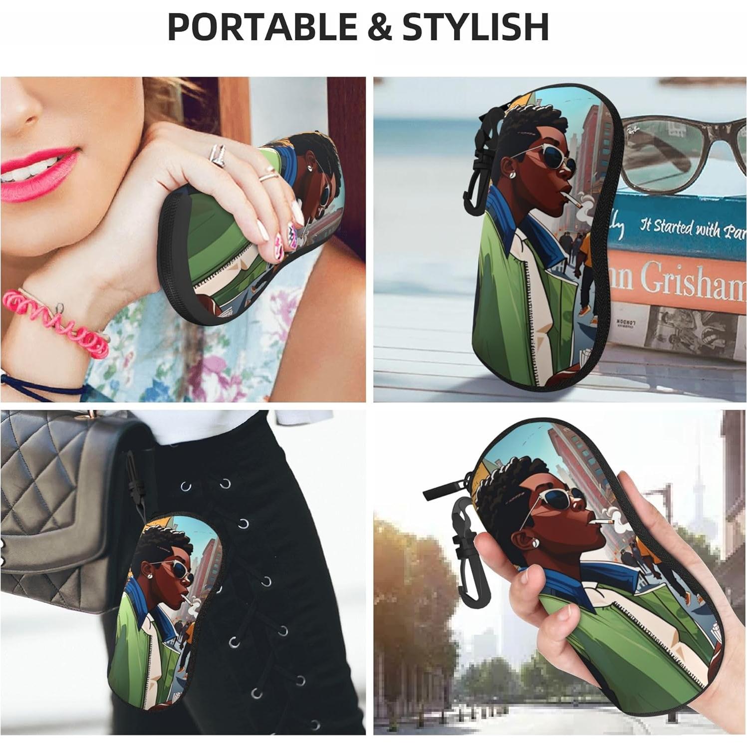 Funda de Gafas de Cuero Premium Unisex con Cierre Seguro