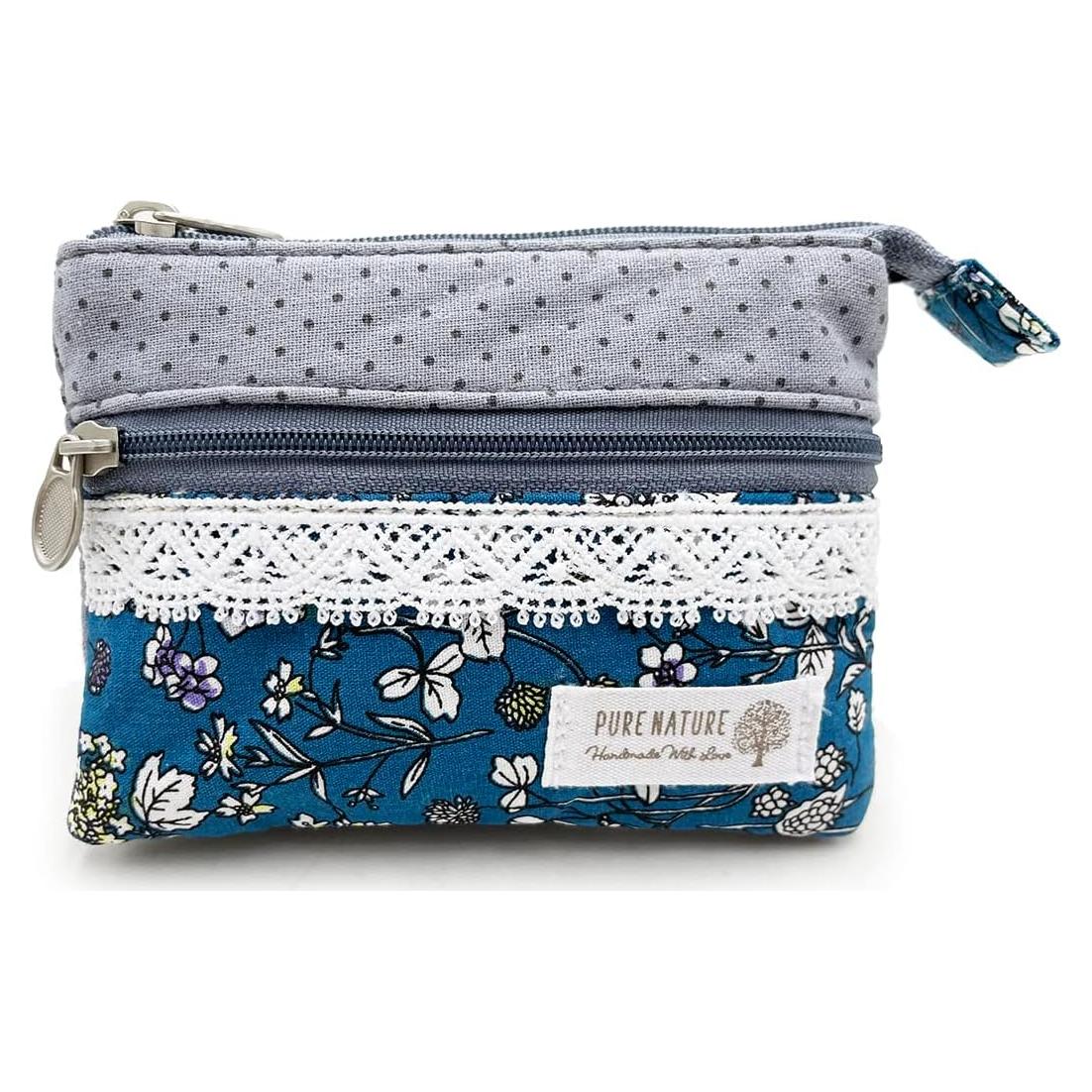 Monedero Pequeño de Tela Bordado a Mano para Mujeres - 8.9x12.2cm