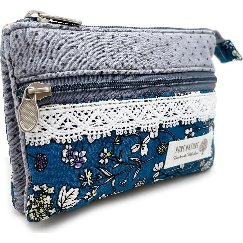 Monedero Pequeño de Tela Bordado a Mano para Mujeres - 8.9x12.2cm