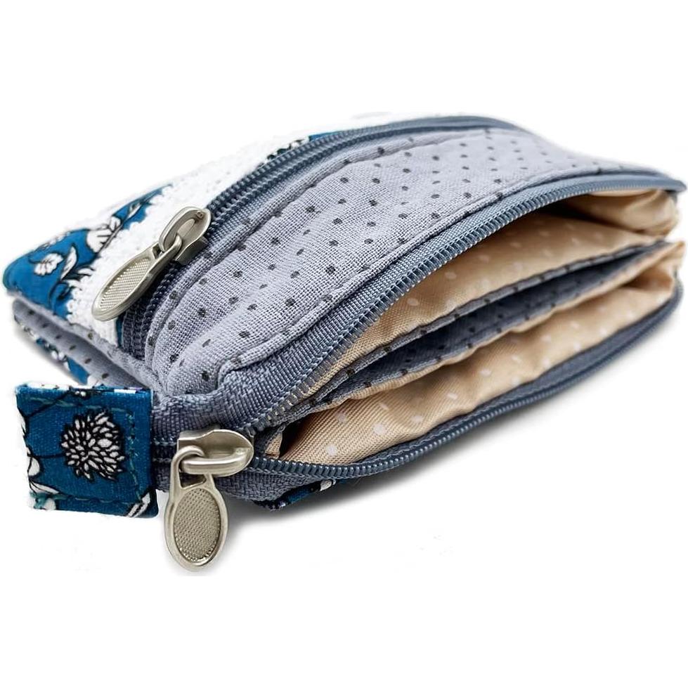 Monedero Pequeño de Tela Bordado a Mano para Mujeres - 8.9x12.2cm