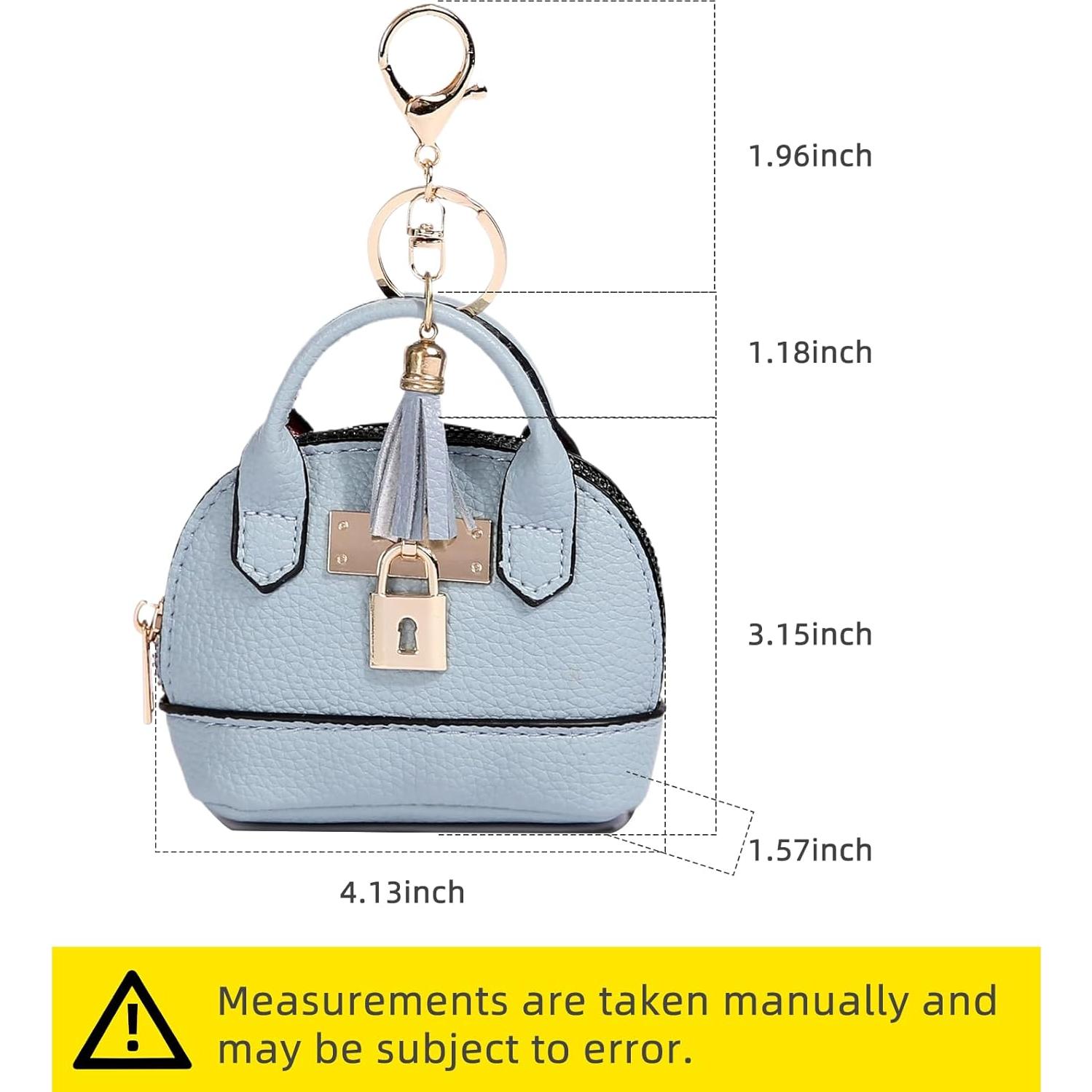 Juego de 2 Monederos Llavero PU Rosa y Blanco 10.5x11 cm