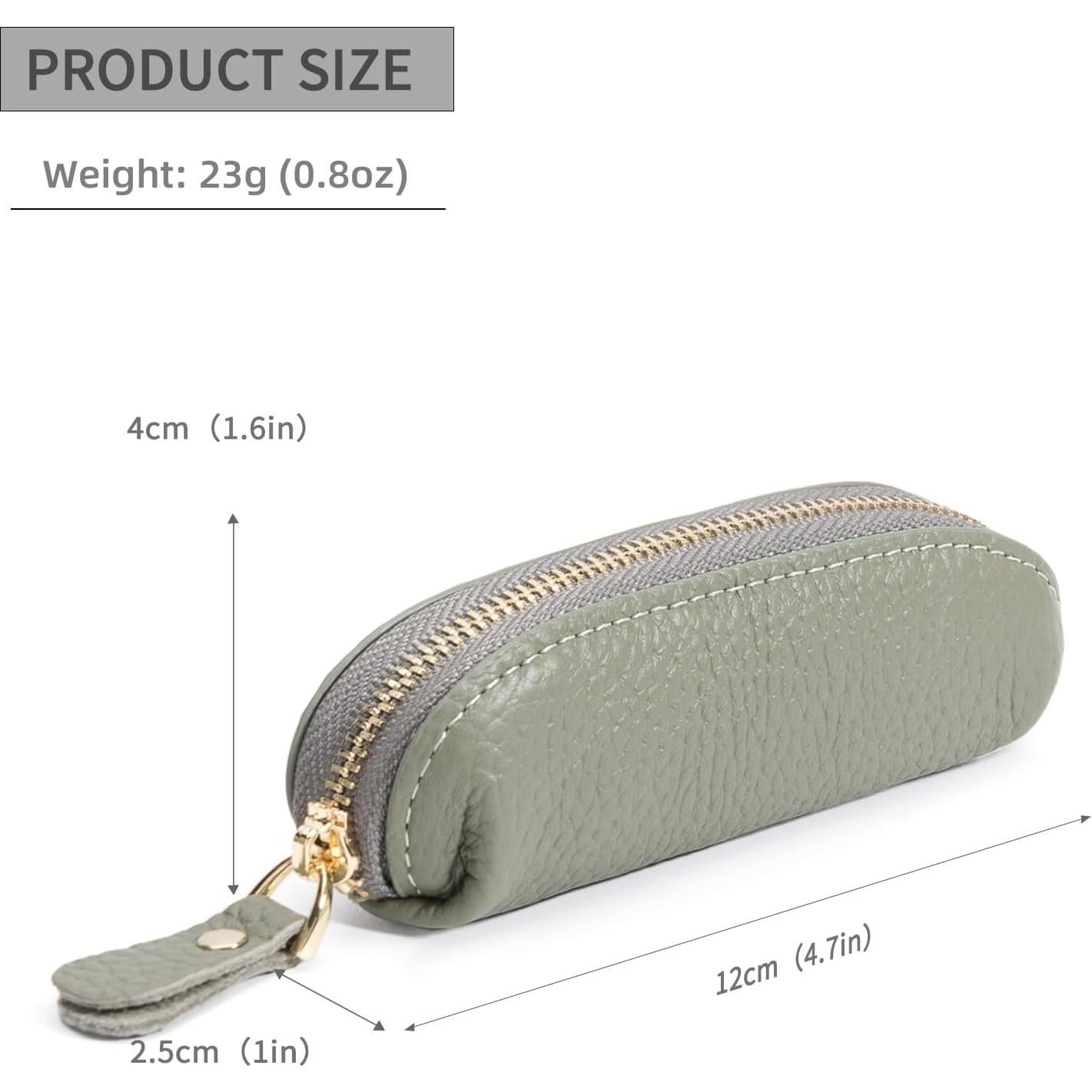 Monedero de Cuero Verde Salvia - Compacto y Ligero para Viaje