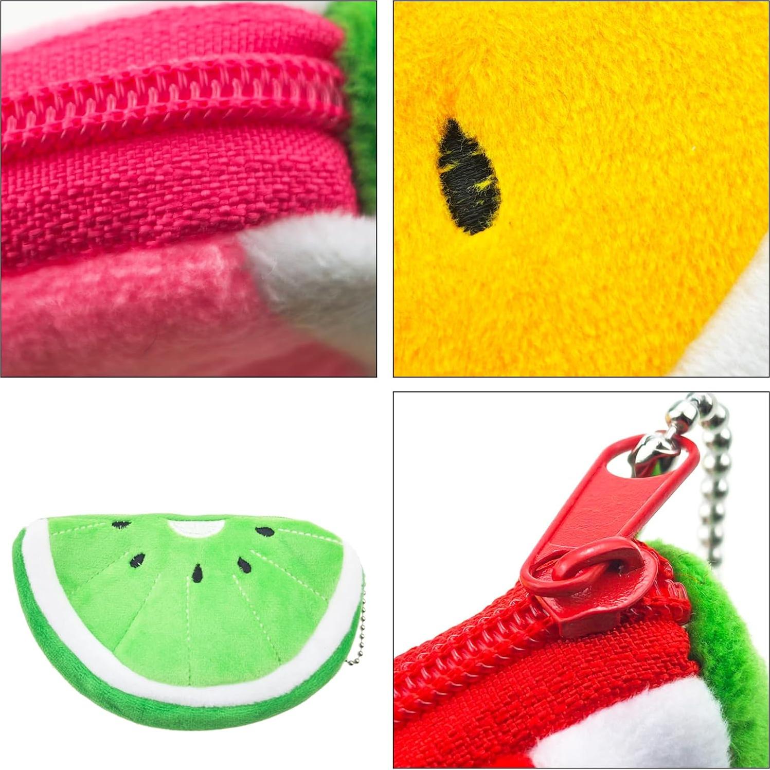 5 Monederos de Peluche Sandía Portátiles para Mujeres