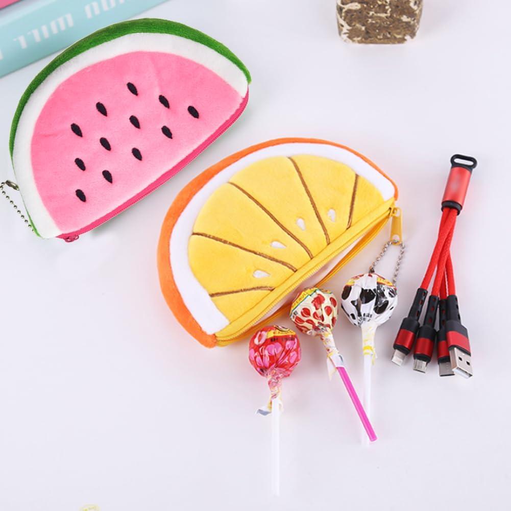 5 Monederos de Peluche Sandía Portátiles para Mujeres