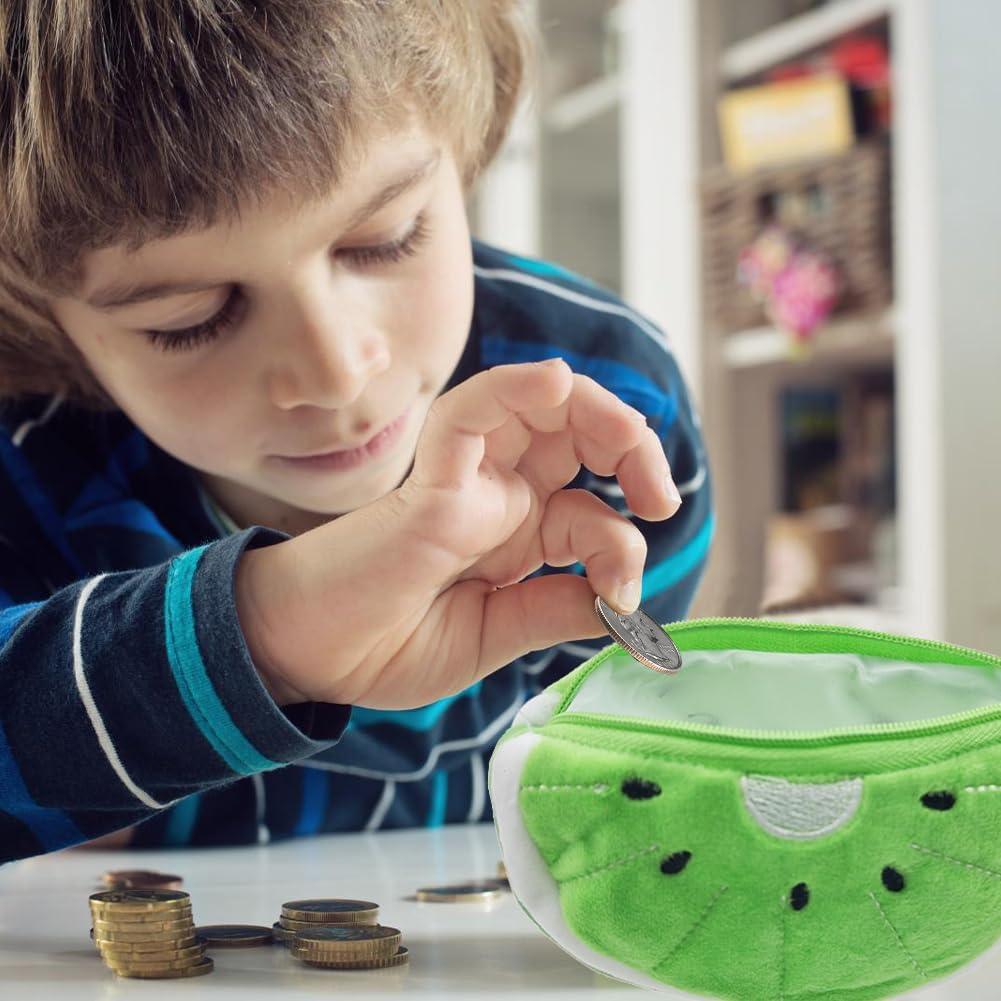 5 Monederos de Peluche Sandía Portátiles para Mujeres