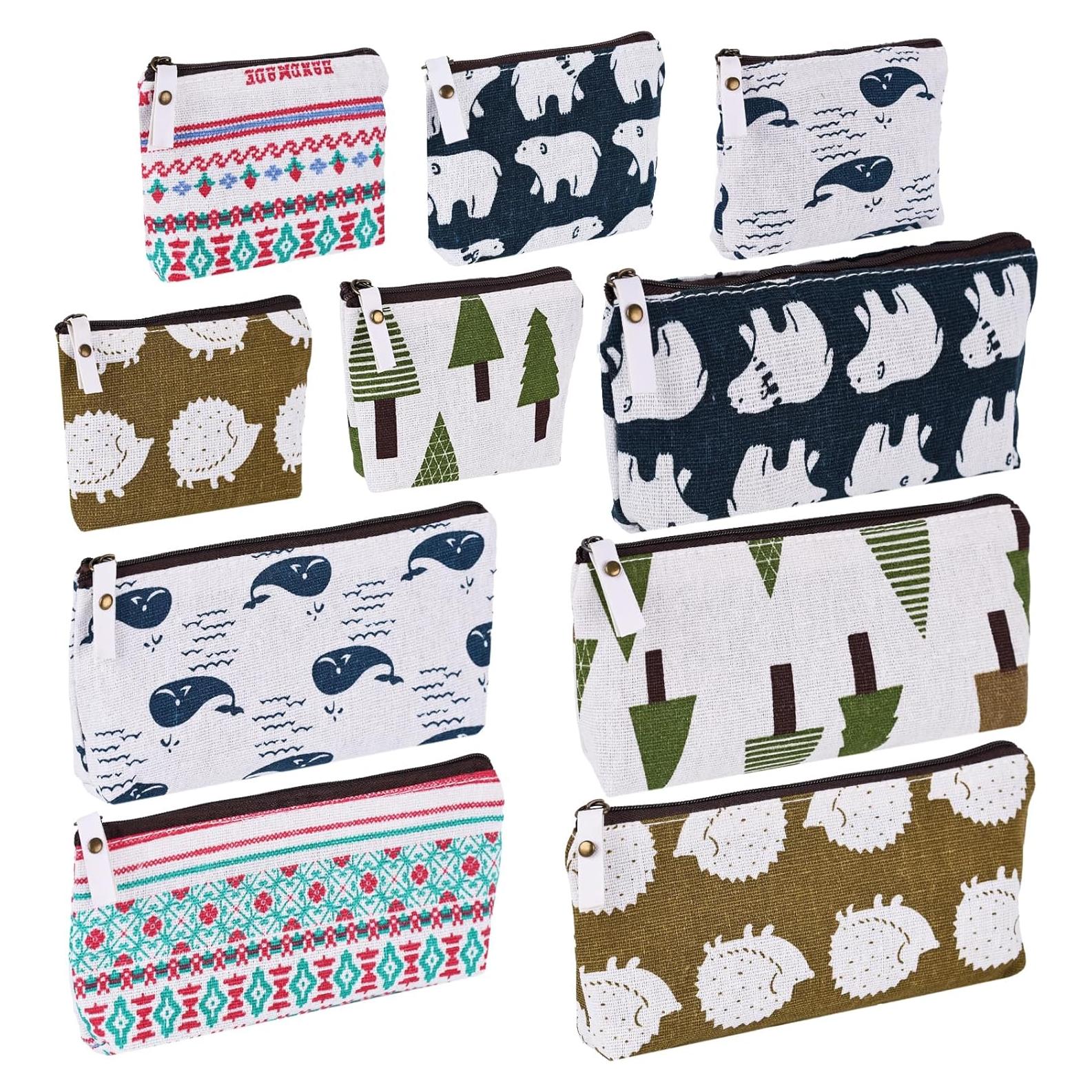 Koogel 10 Paquetes Bolsas de Lápiz y Maquillaje Lienzo