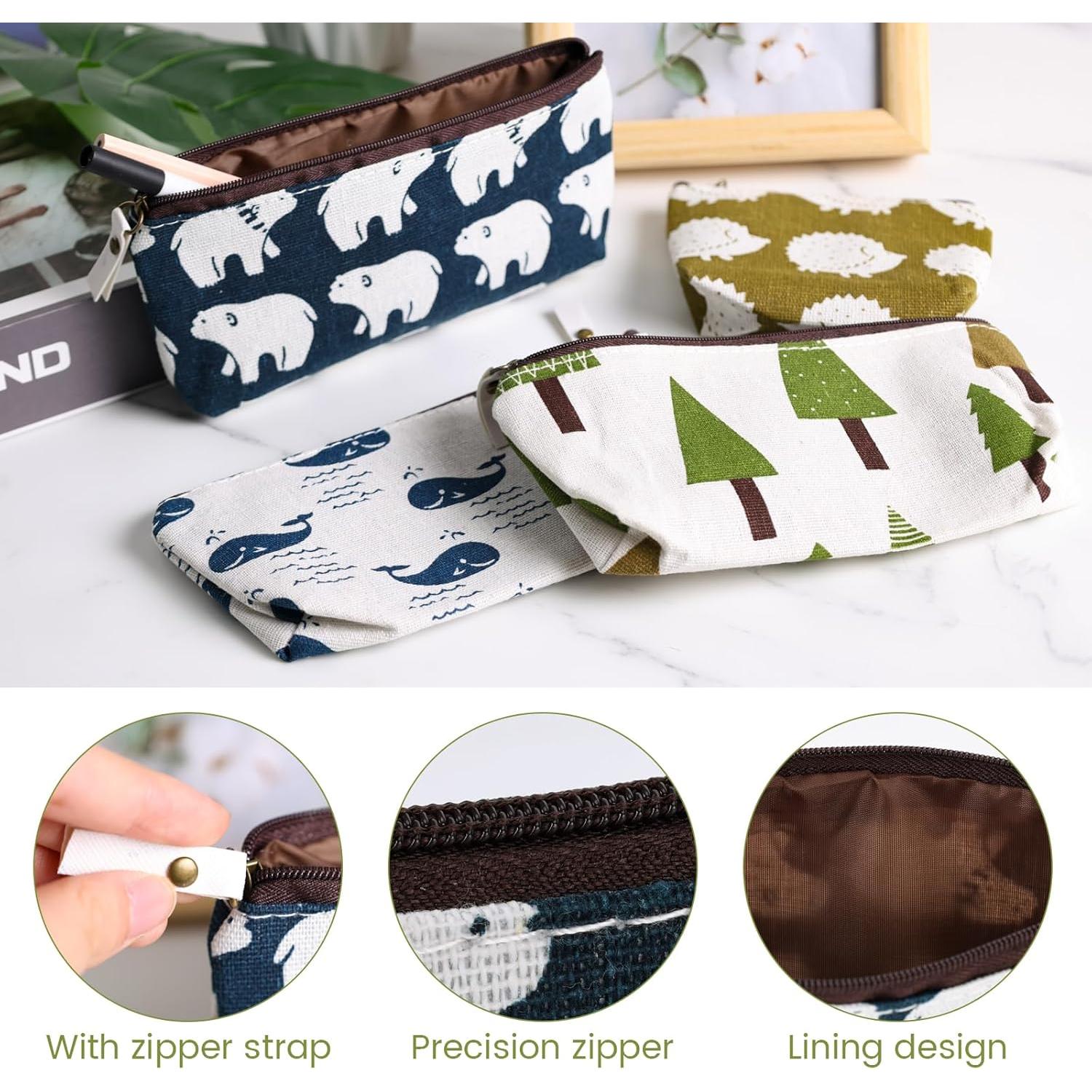 Koogel 10 Paquetes Bolsas de Lápiz y Maquillaje Lienzo