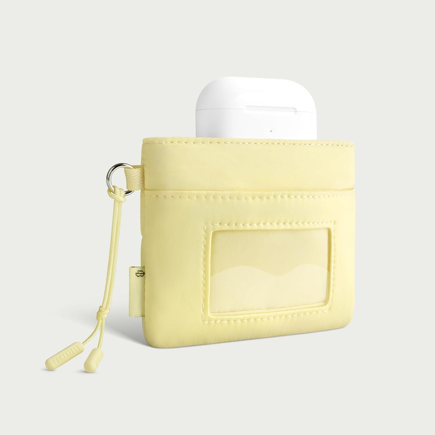 Monedero Puffy Comfyable Amarillo con Ventana para ID