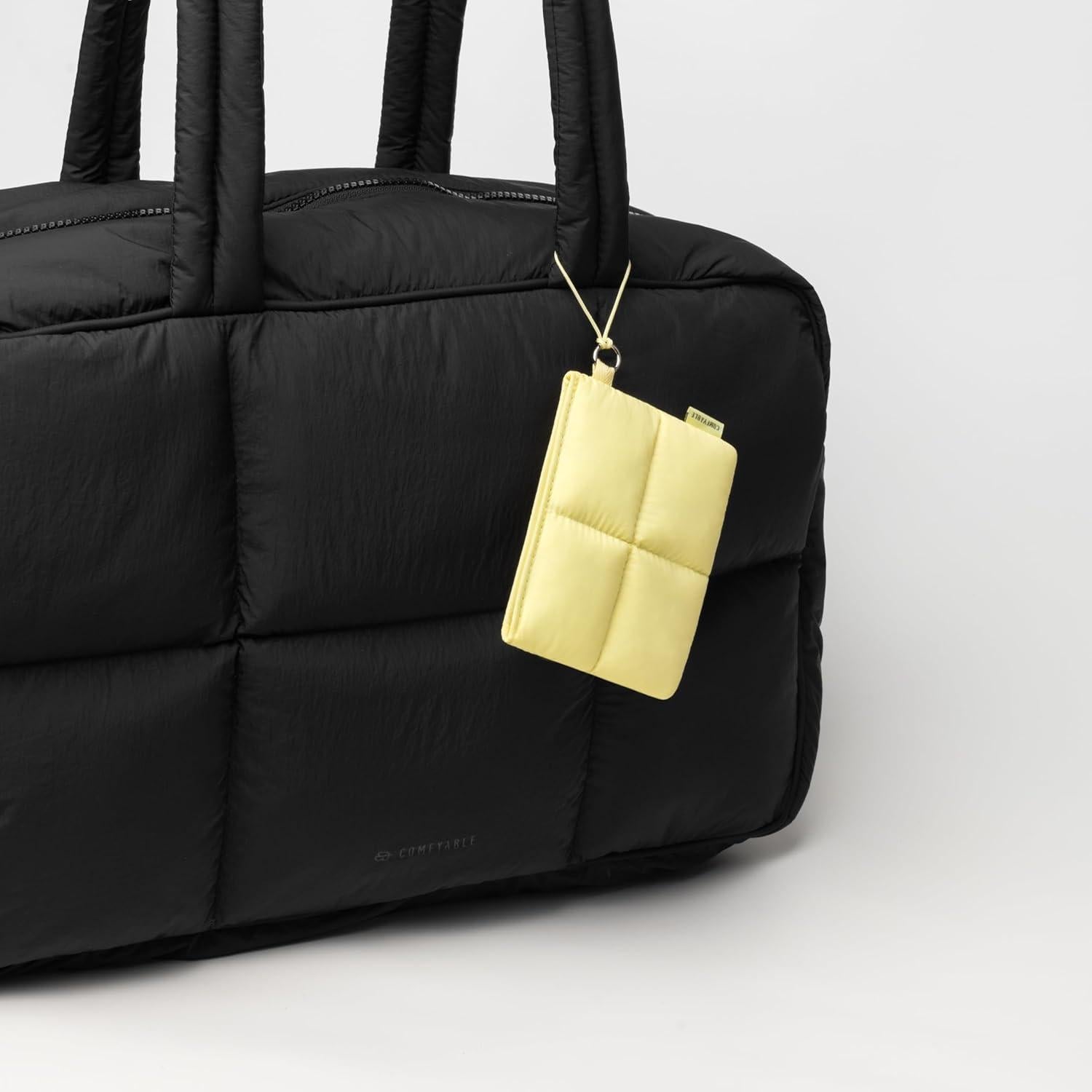 Monedero Puffy Comfyable Amarillo con Ventana para ID