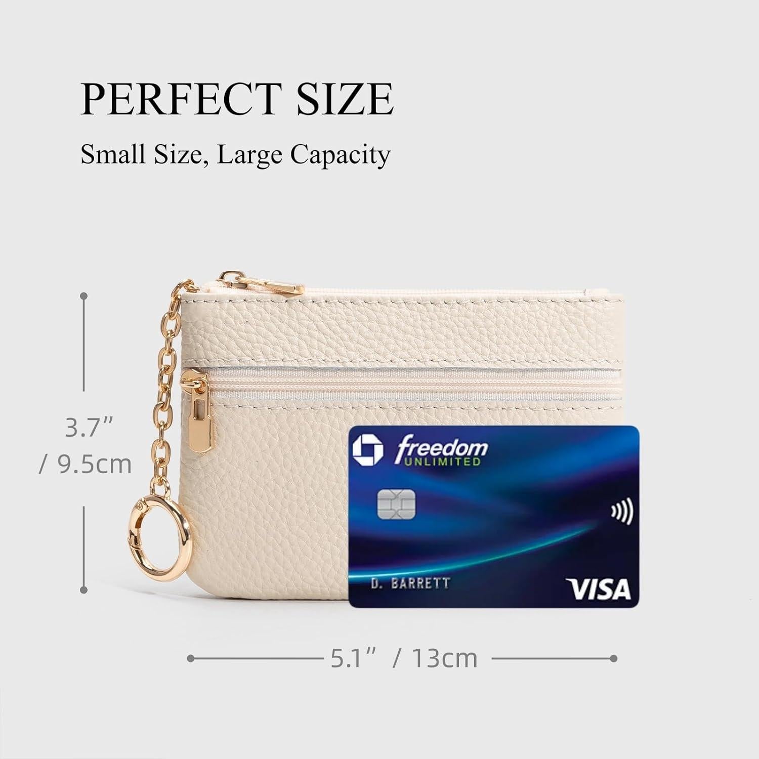 Monedero de Cuero con Llave LACPDK - 2 Bolsillos Cremallera