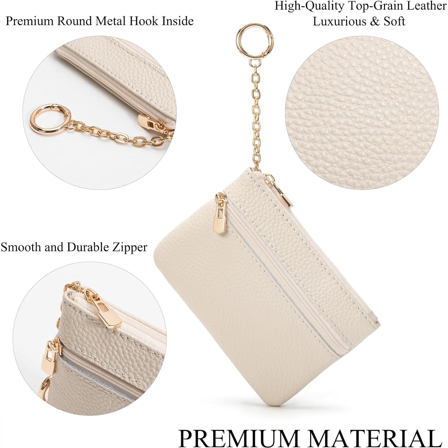 Monedero de Cuero con Llave LACPDK - 2 Bolsillos Cremallera