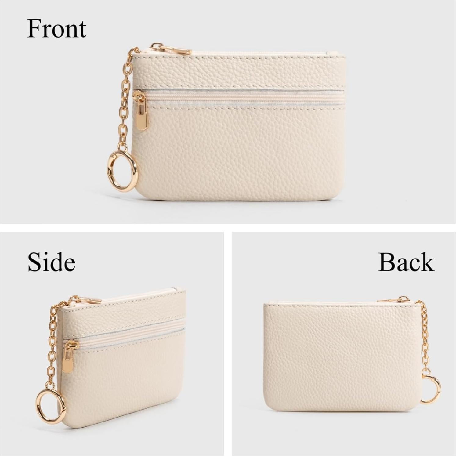 Monedero de Cuero con Llave LACPDK - 2 Bolsillos Cremallera