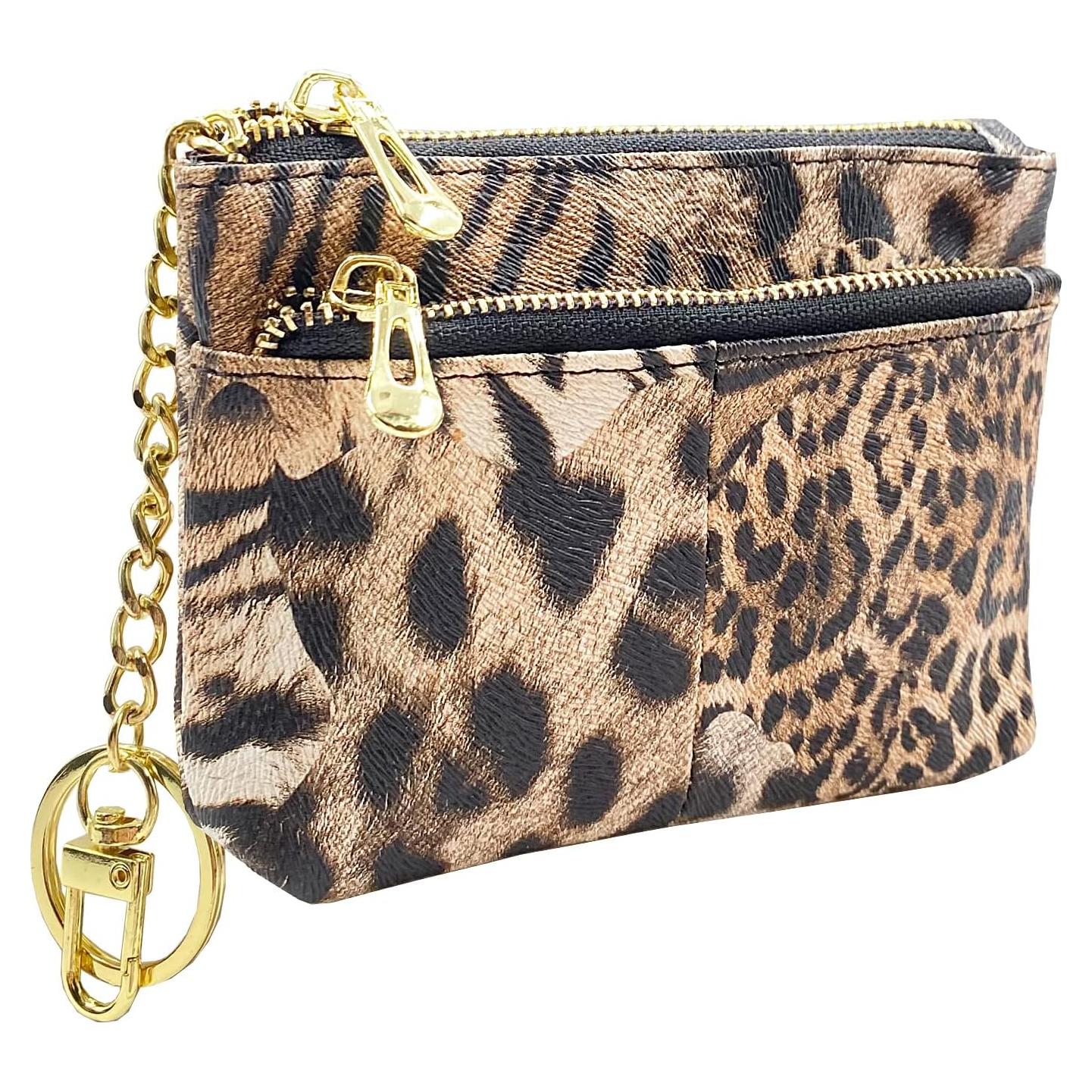 Monedero RFID Beurlike de Cuero para Mujeres Pequeño Leopardo