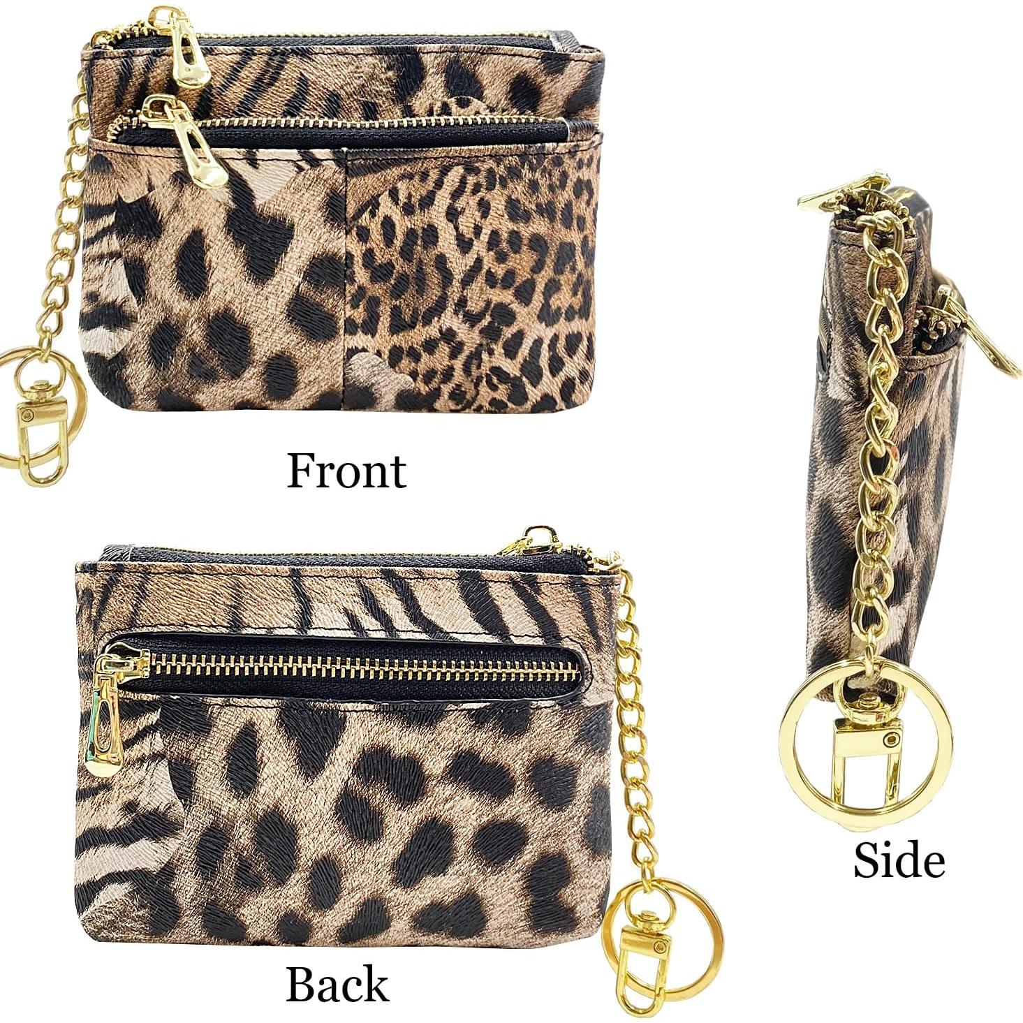 Monedero RFID Beurlike de Cuero para Mujeres Pequeño Leopardo