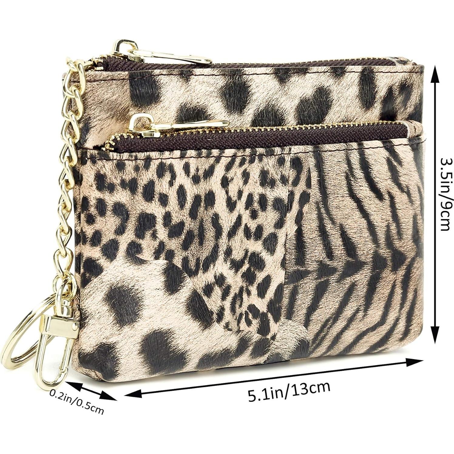 Monedero RFID Beurlike de Cuero para Mujeres Pequeño Leopardo