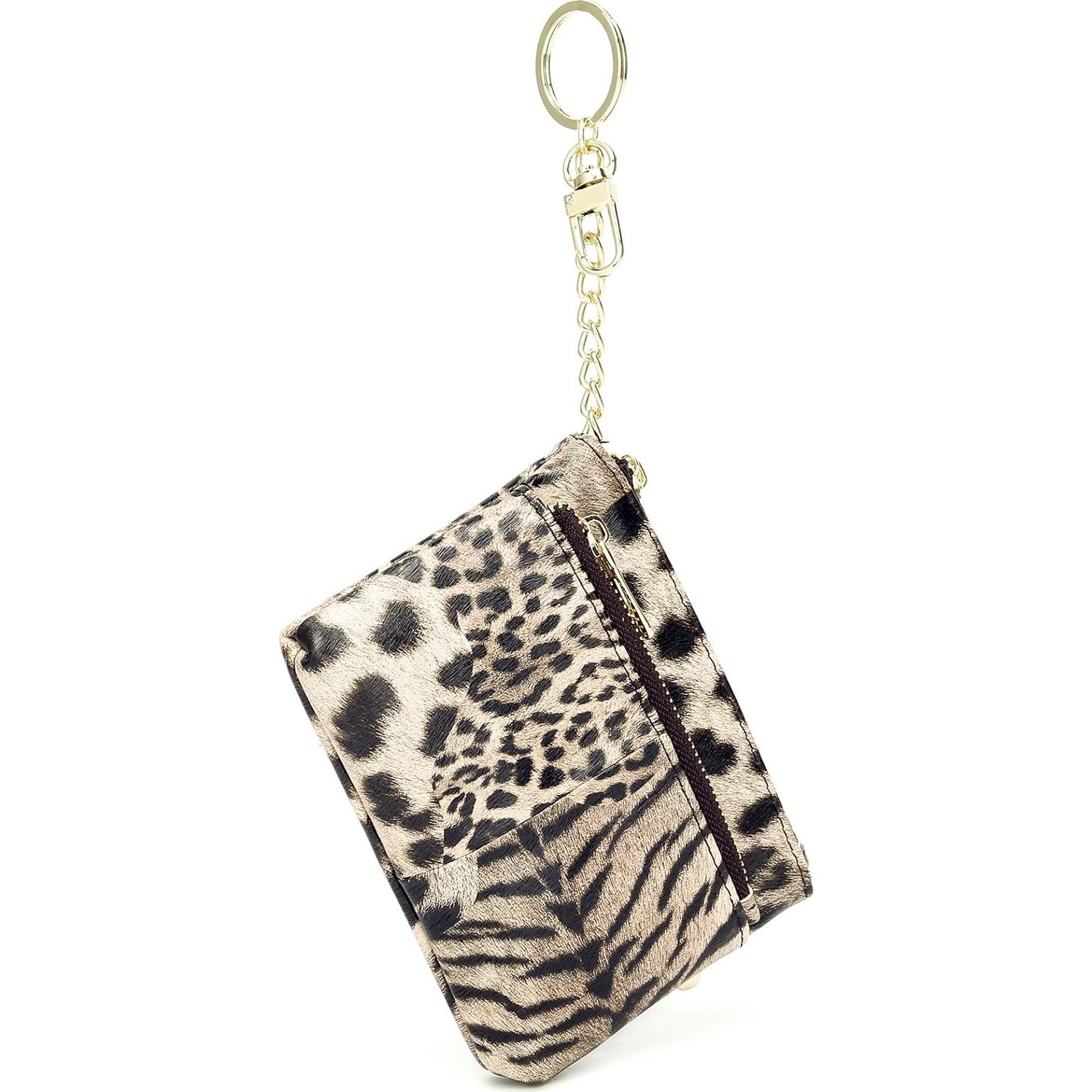 Monedero RFID Beurlike de Cuero para Mujeres Pequeño Leopardo