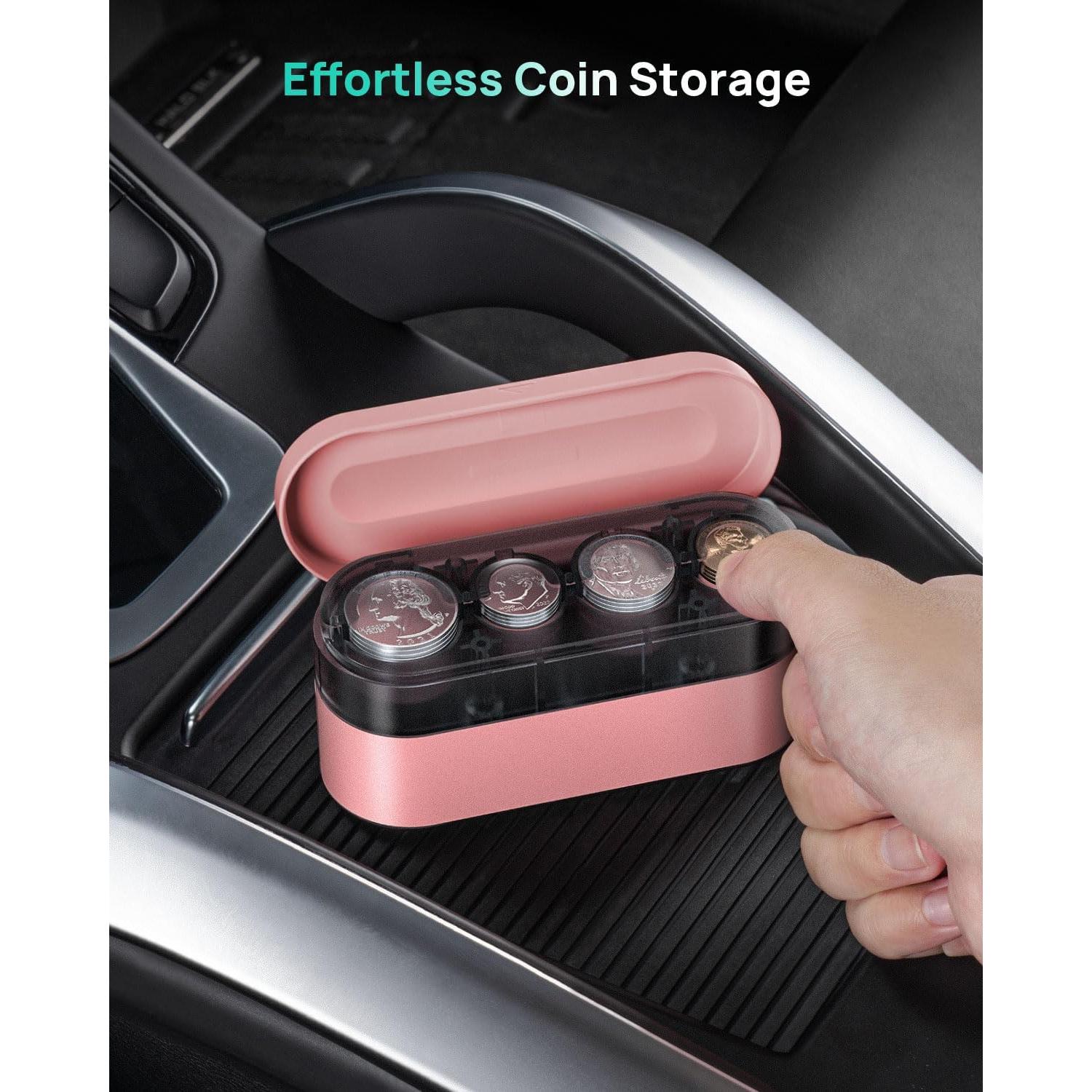 Soporte de Monedas HALOBLK HL01CB Rosa para Coche