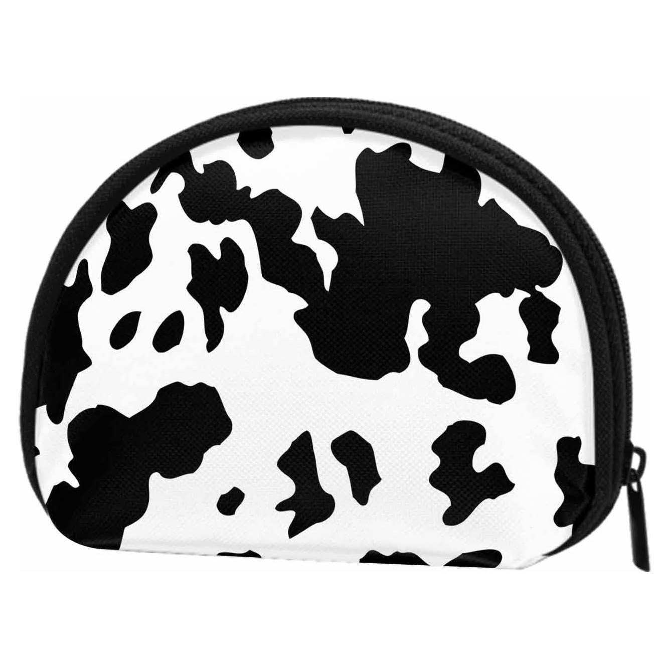 Monedero Pequeño IBILIU de Piel de Vaca Negro y Blanco 12x9cm