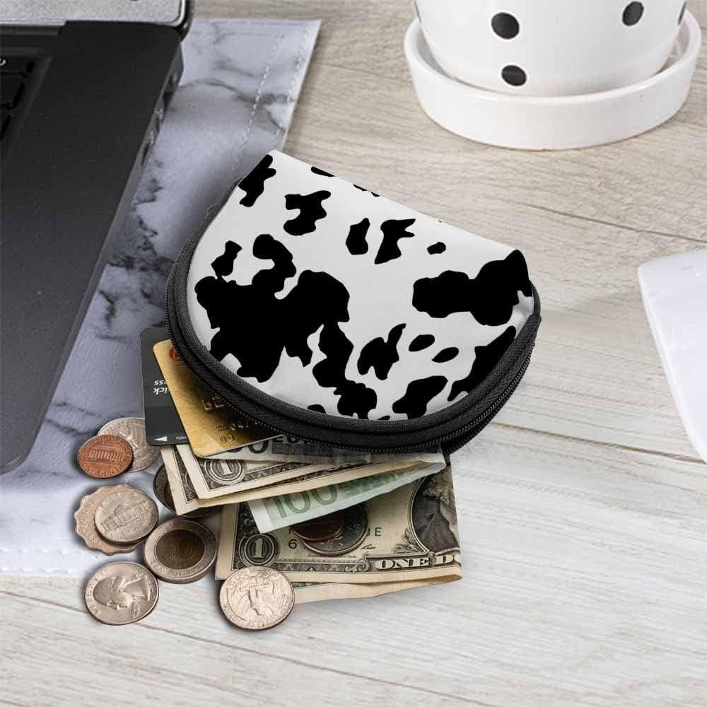Monedero Pequeño IBILIU de Piel de Vaca Negro y Blanco 12x9cm