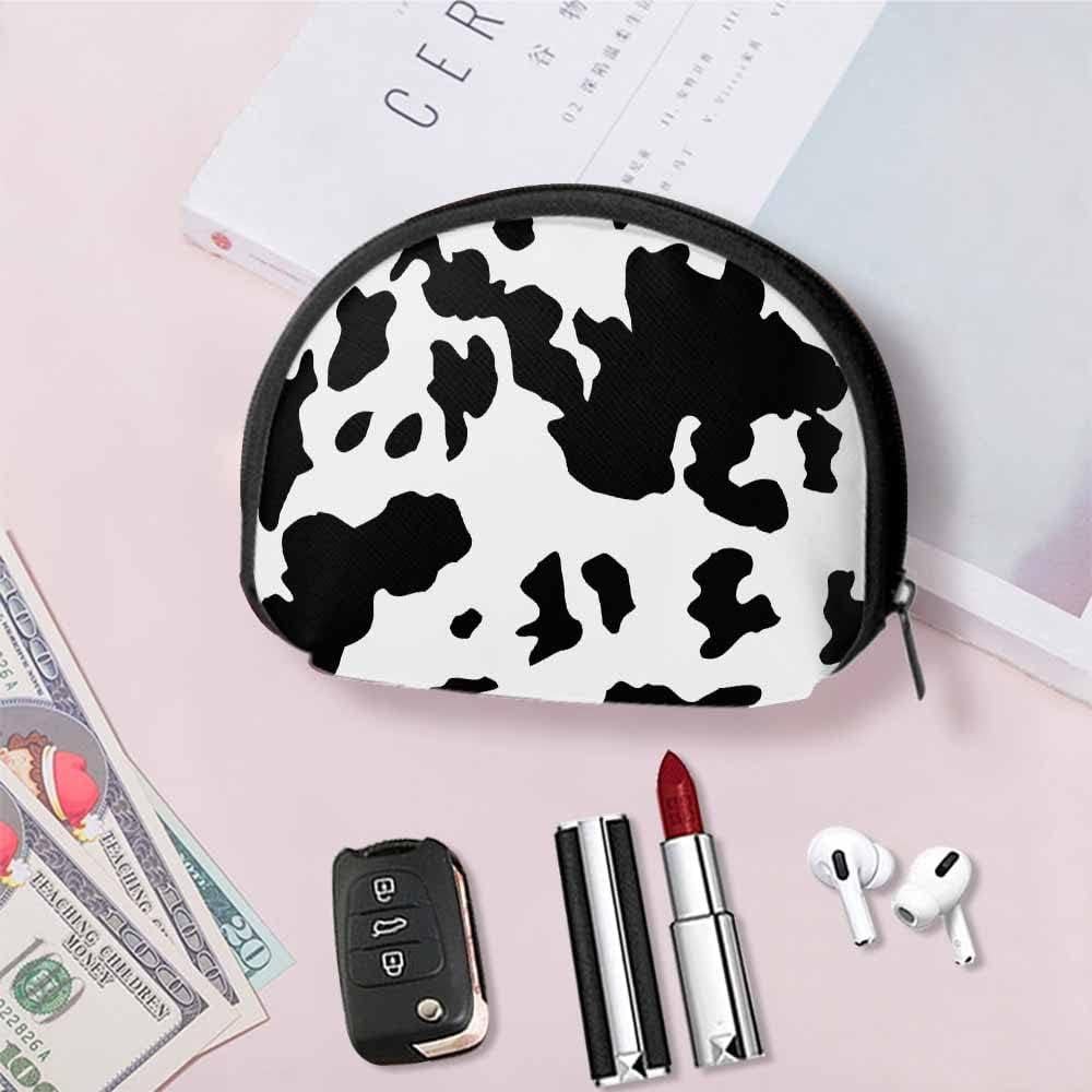 Monedero Pequeño IBILIU de Piel de Vaca Negro y Blanco 12x9cm