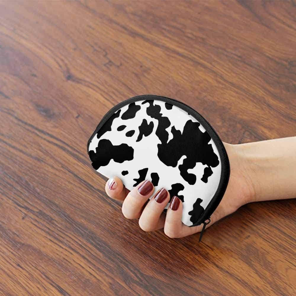 Monedero Pequeño IBILIU de Piel de Vaca Negro y Blanco 12x9cm