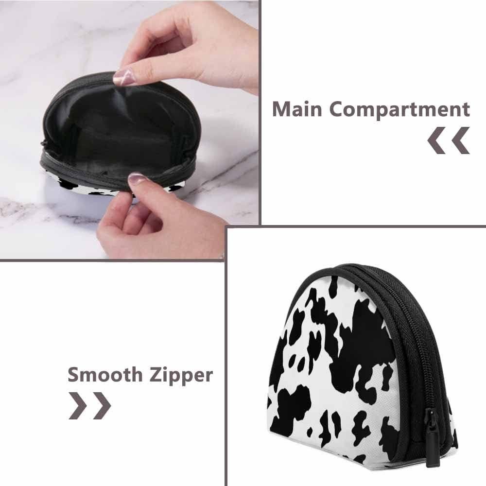 Monedero Pequeño IBILIU de Piel de Vaca Negro y Blanco 12x9cm