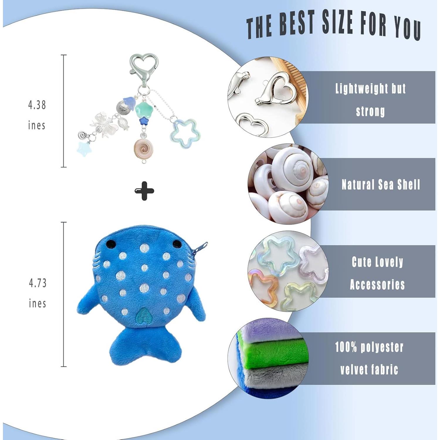 Monedero de Peluche Tiburón Ballena con Llavero Kawaii