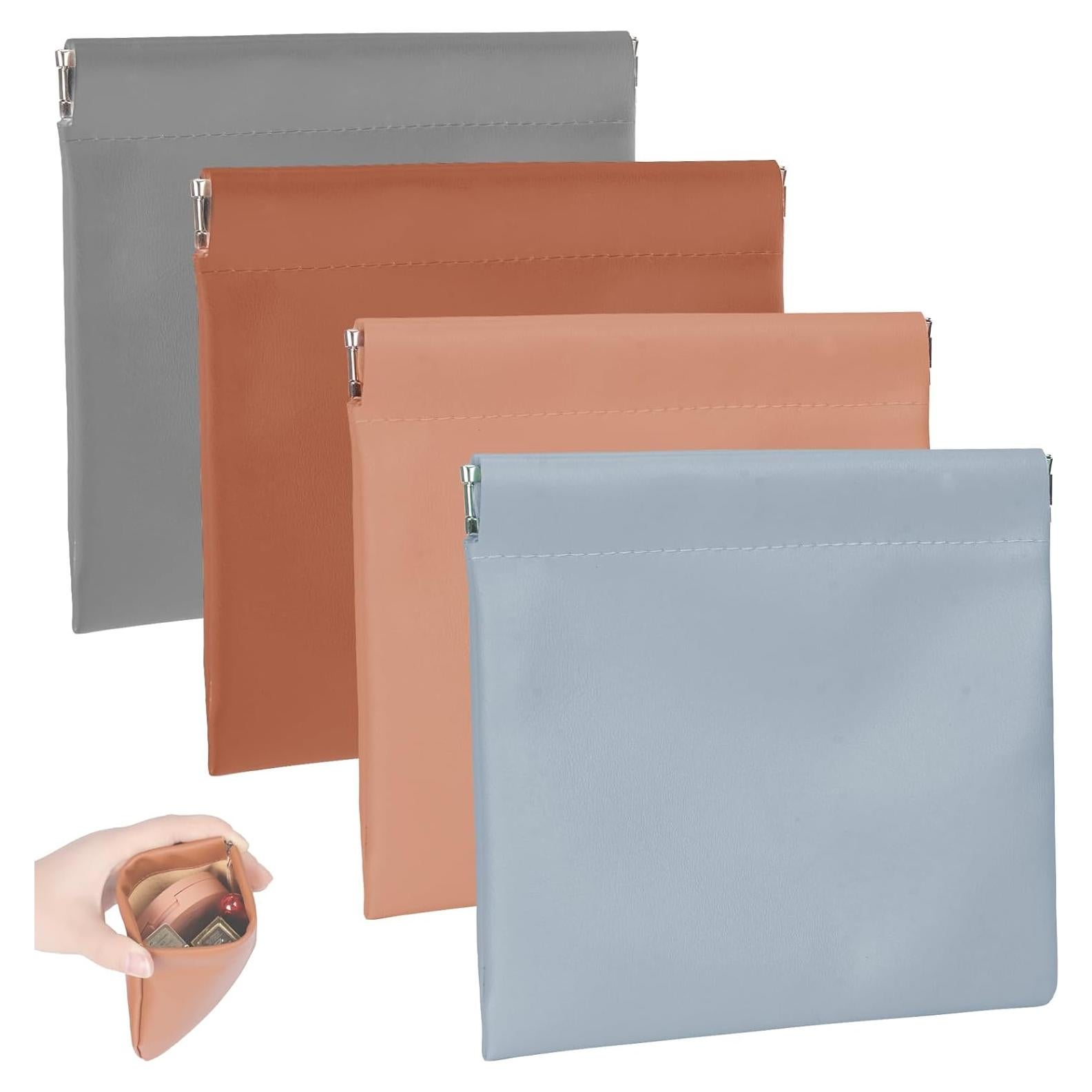 Monedero de cuero PU para hombres 4pcs Organizador compacto