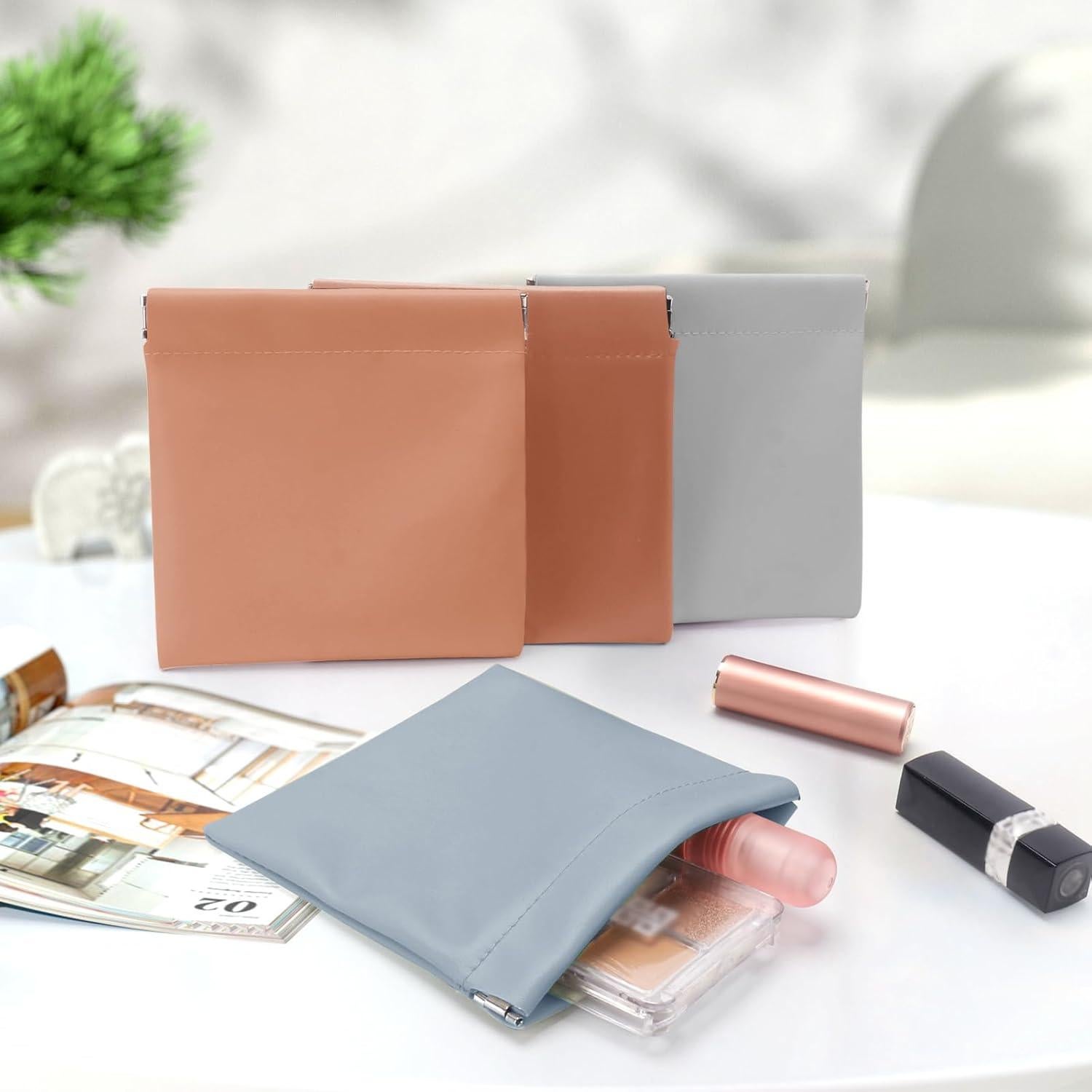 Monedero de cuero PU para hombres 4pcs Organizador compacto