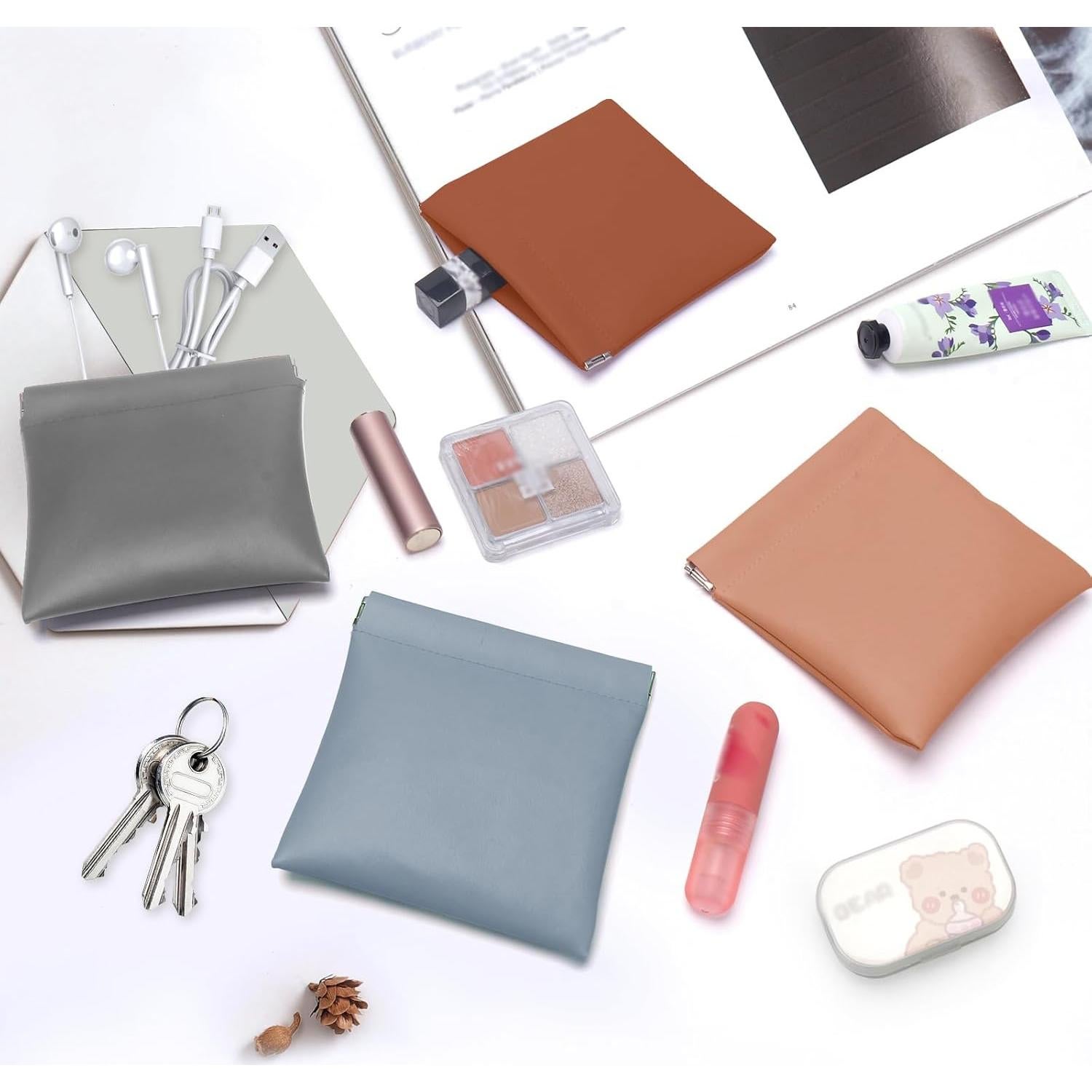 Monedero de cuero PU para hombres 4pcs Organizador compacto