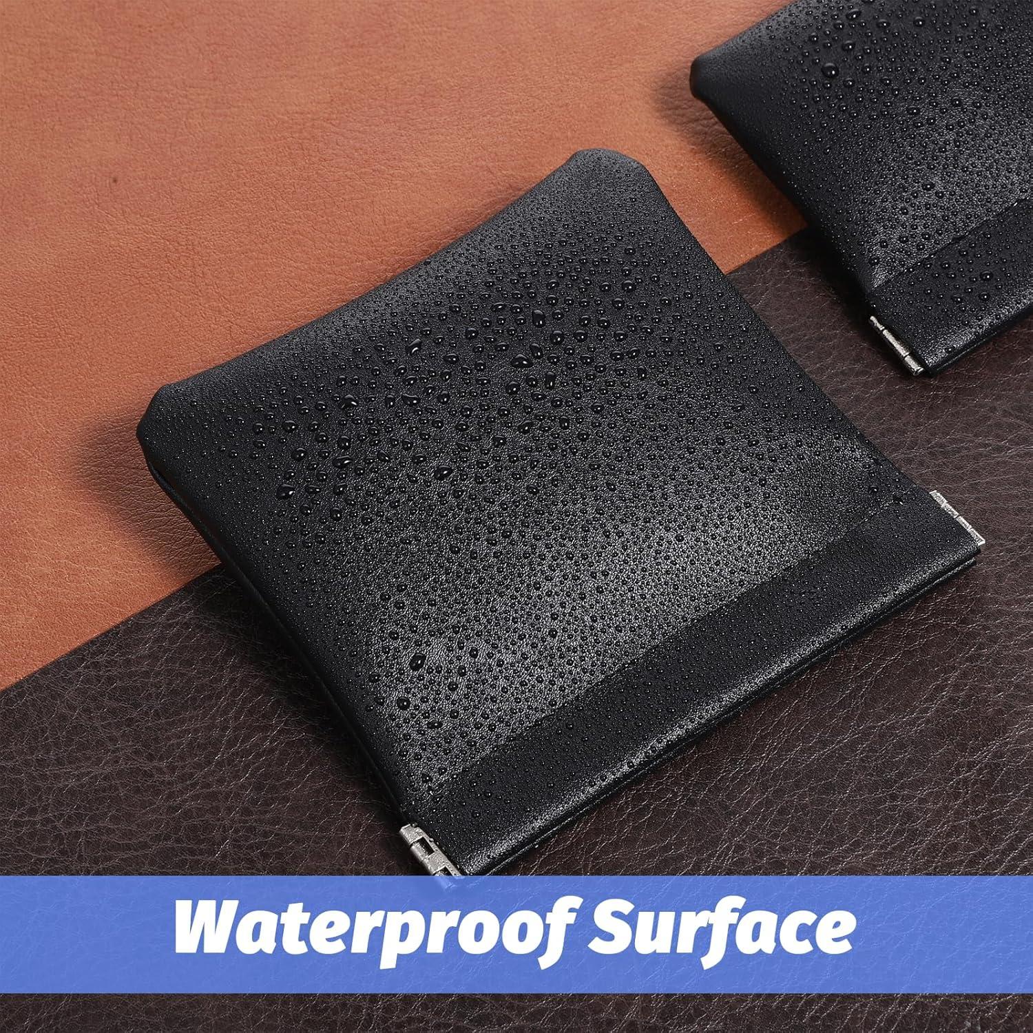 Monedero de Cuero PU Negro Sin Cremallera - 3 Piezas